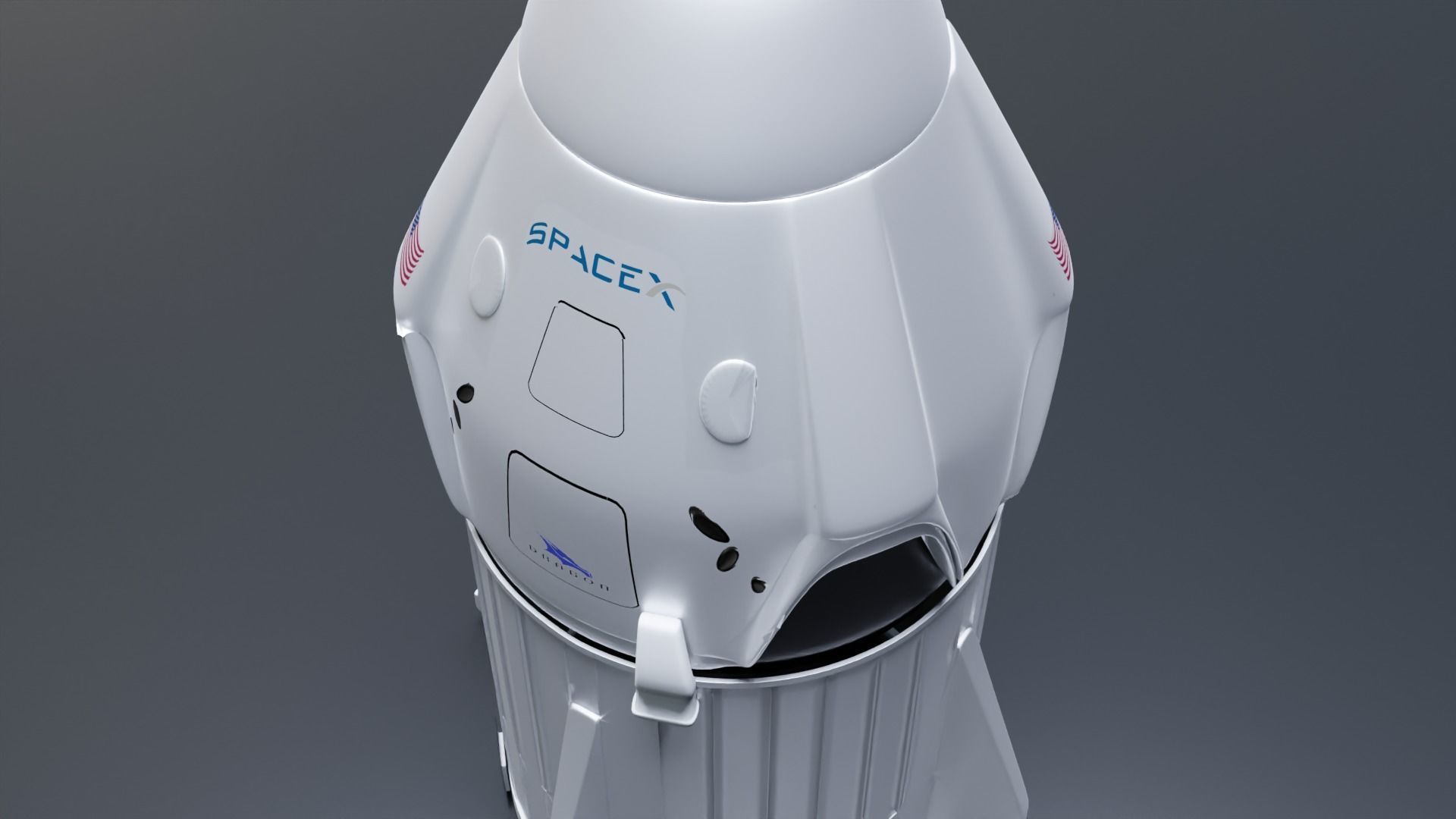 SpaceX Crew Dragon Low-poly 3D model_12
