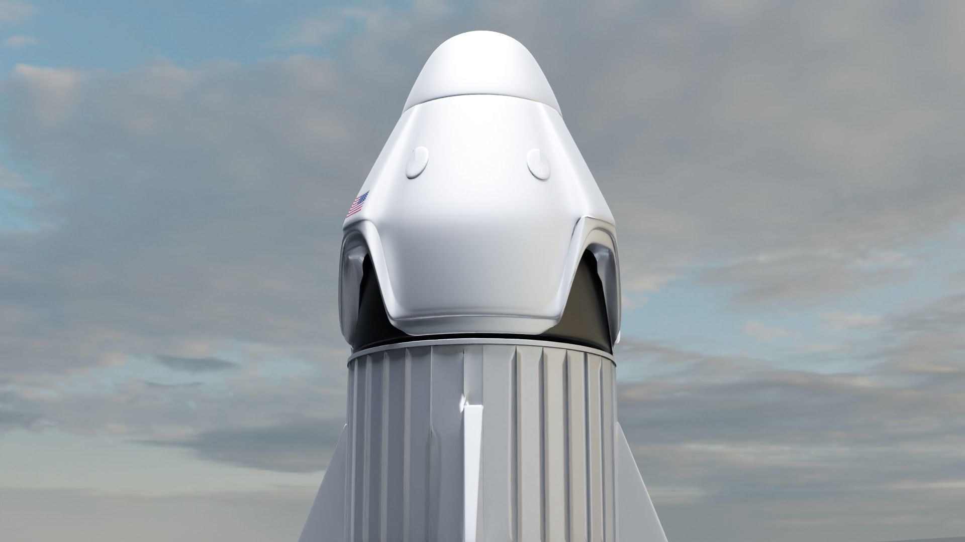 SpaceX Crew Dragon Low-poly 3D model_8