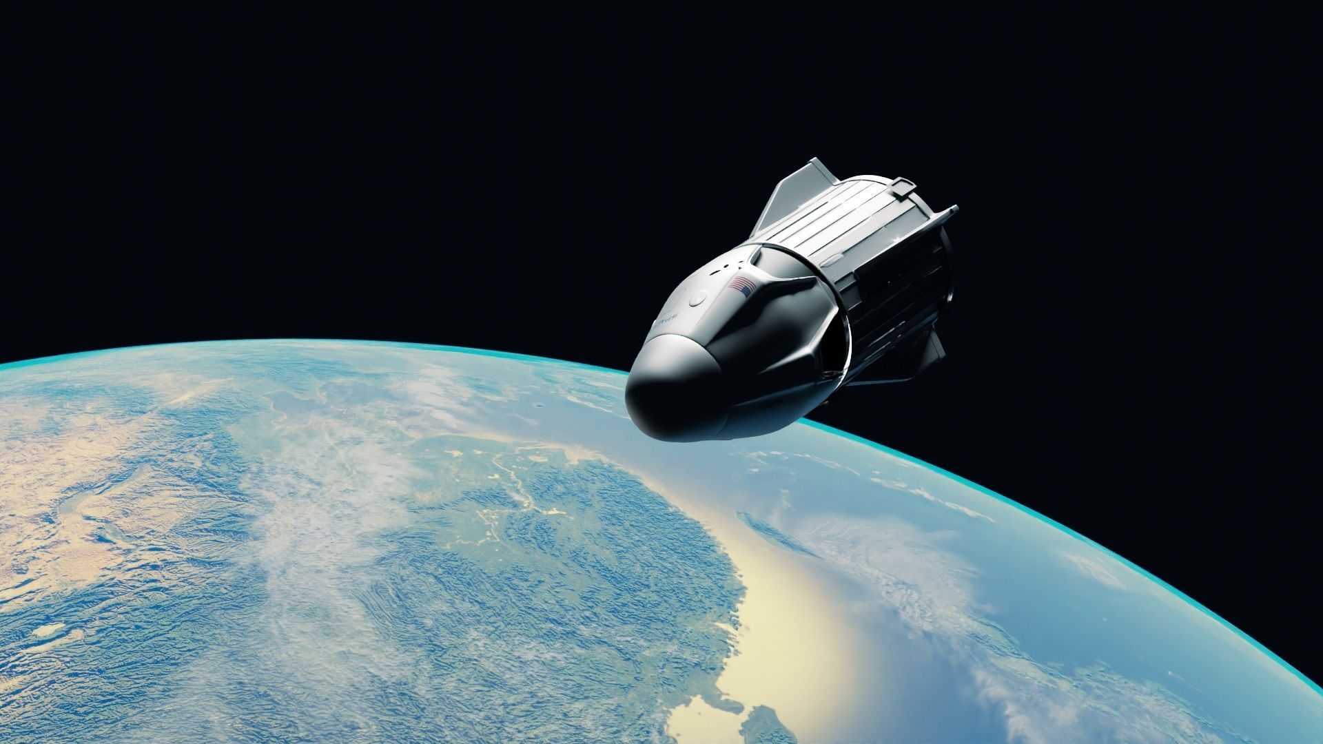 SpaceX Crew Dragon Low-poly 3D model_20