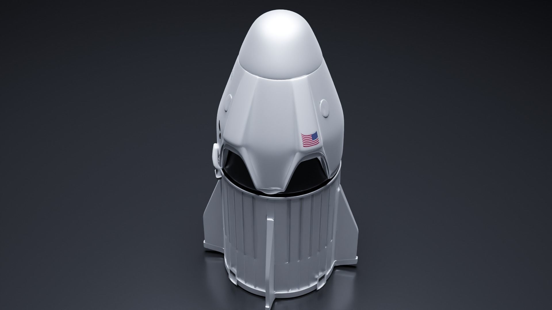 SpaceX Crew Dragon Low-poly 3D model_7