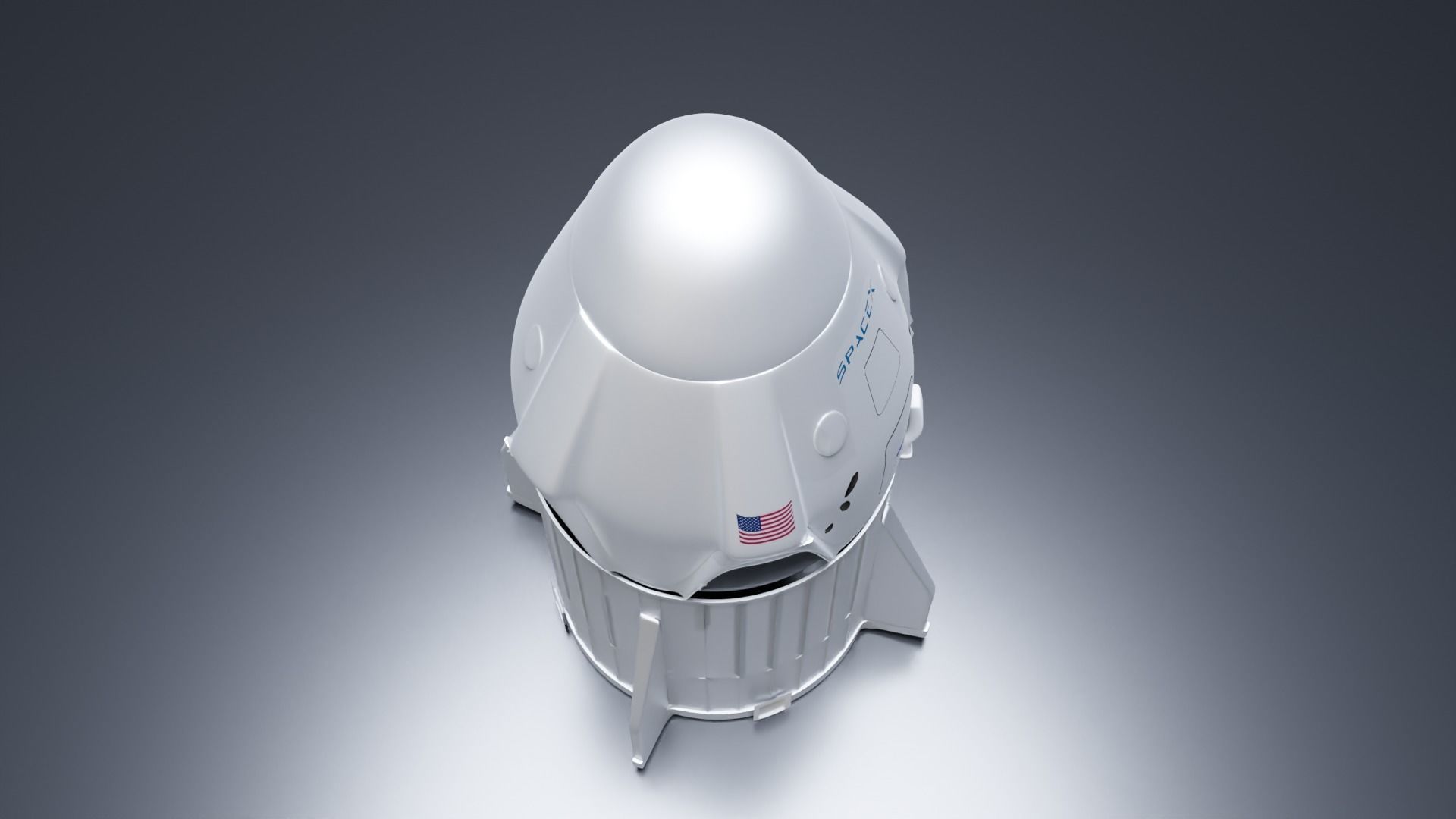 SpaceX Crew Dragon Low-poly 3D model_5