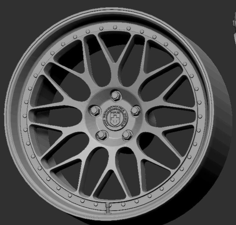 HRE 300 Classic Series 3 Piece Wheels Rims 3D Print Ready  3D print model_1