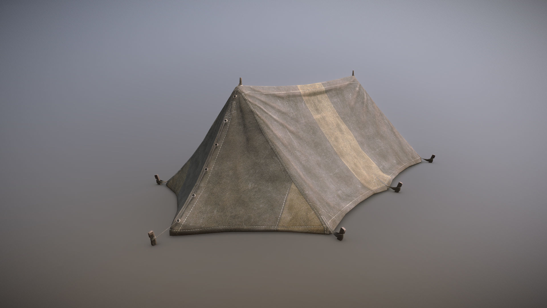 Military Tent WWII TwoSleeping close vr2 Low-poly 3D model_4