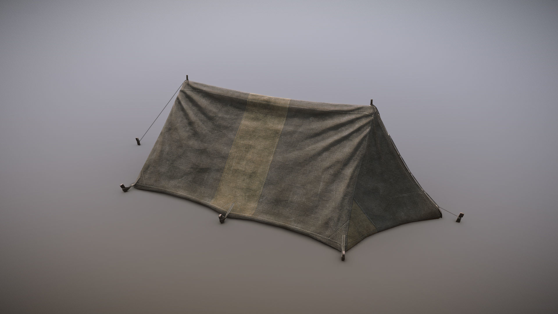 Military Tent WWII TwoSleeping close vr2 Low-poly 3D model_6