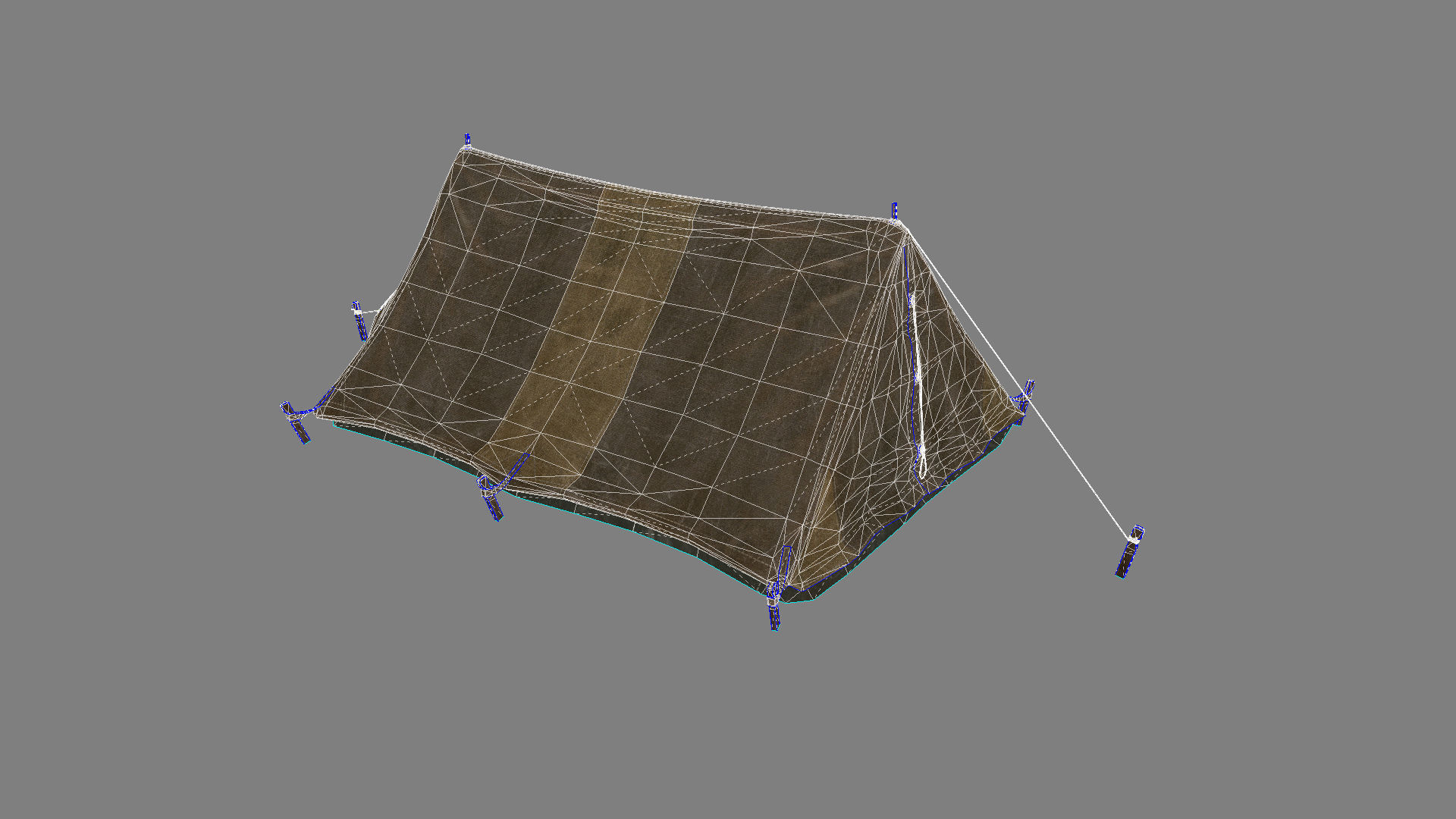 Military Tent WWII TwoSleeping close vr2 Low-poly 3D model_16