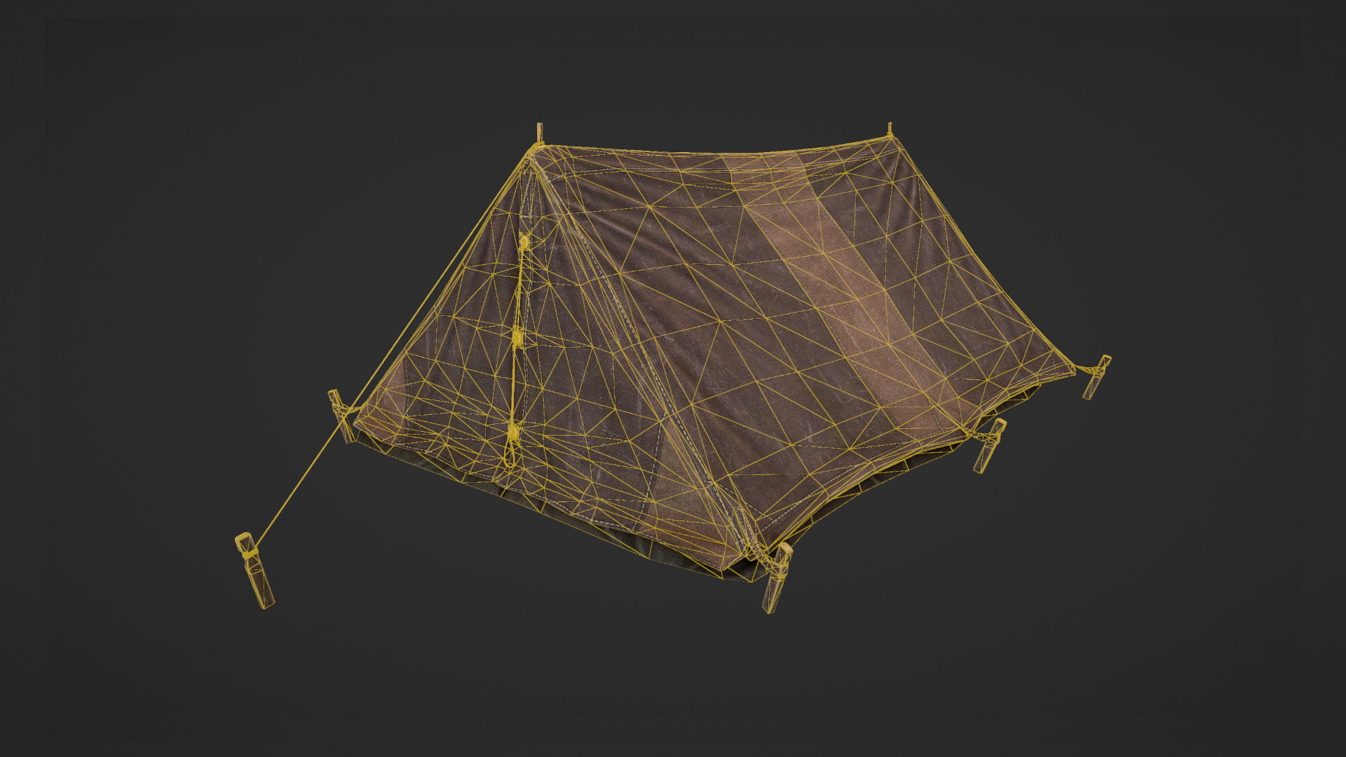 Military Tent WWII TwoSleeping close vr3 Low-poly 3D model_12
