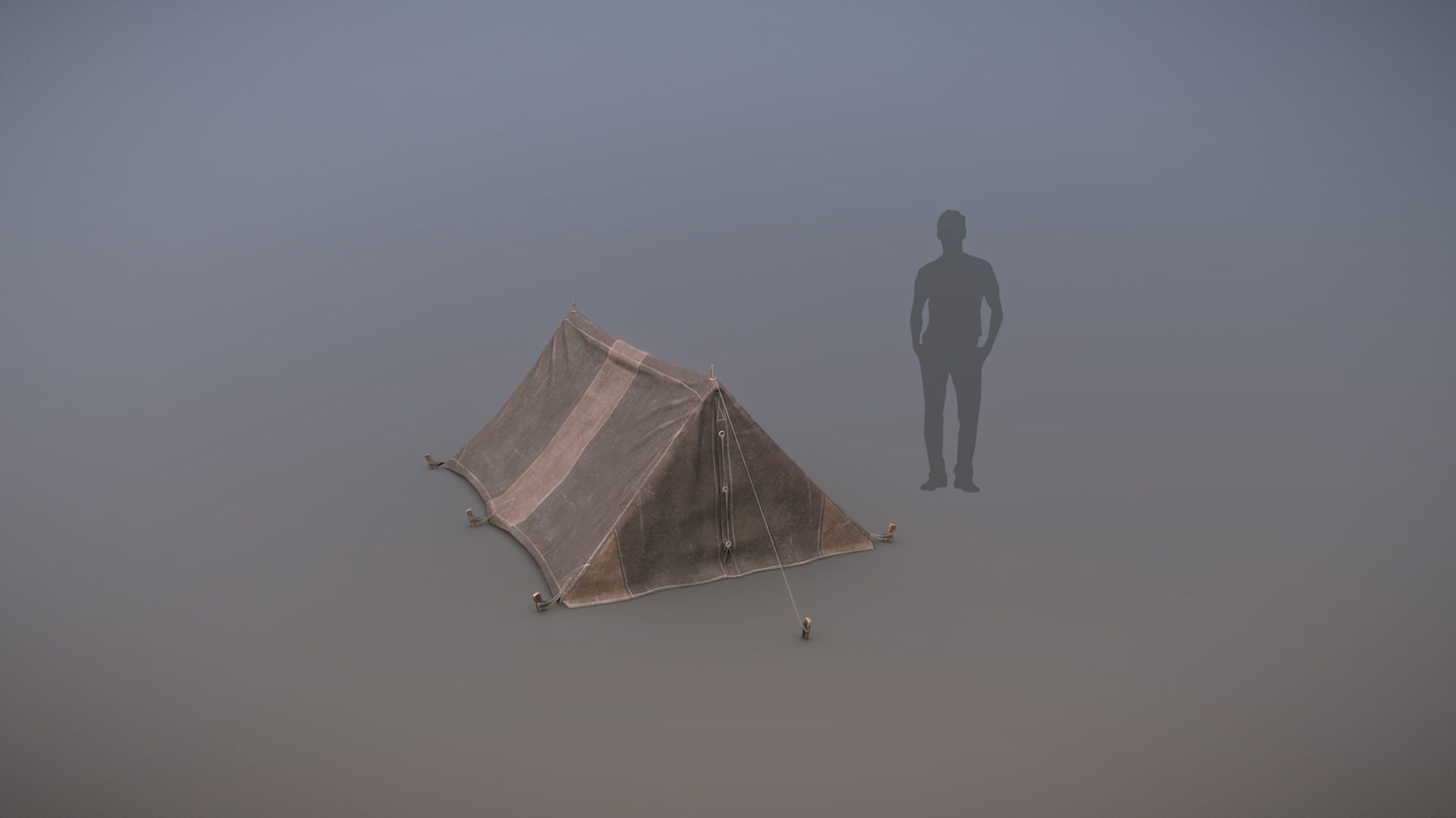 Military Tent WWII TwoSleeping close vr3 Low-poly 3D model_1