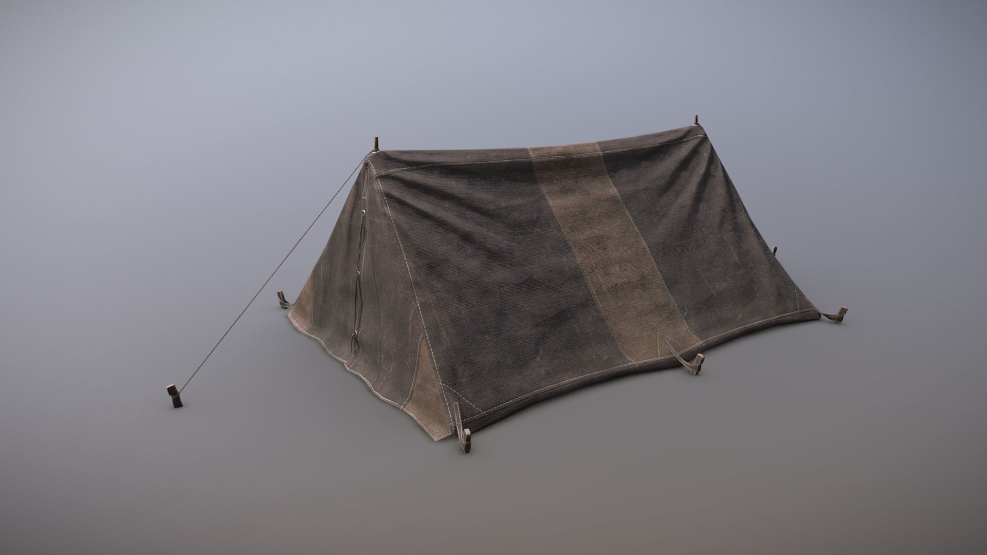 Military Tent WWII TwoSleeping close vr3 Low-poly 3D model_3
