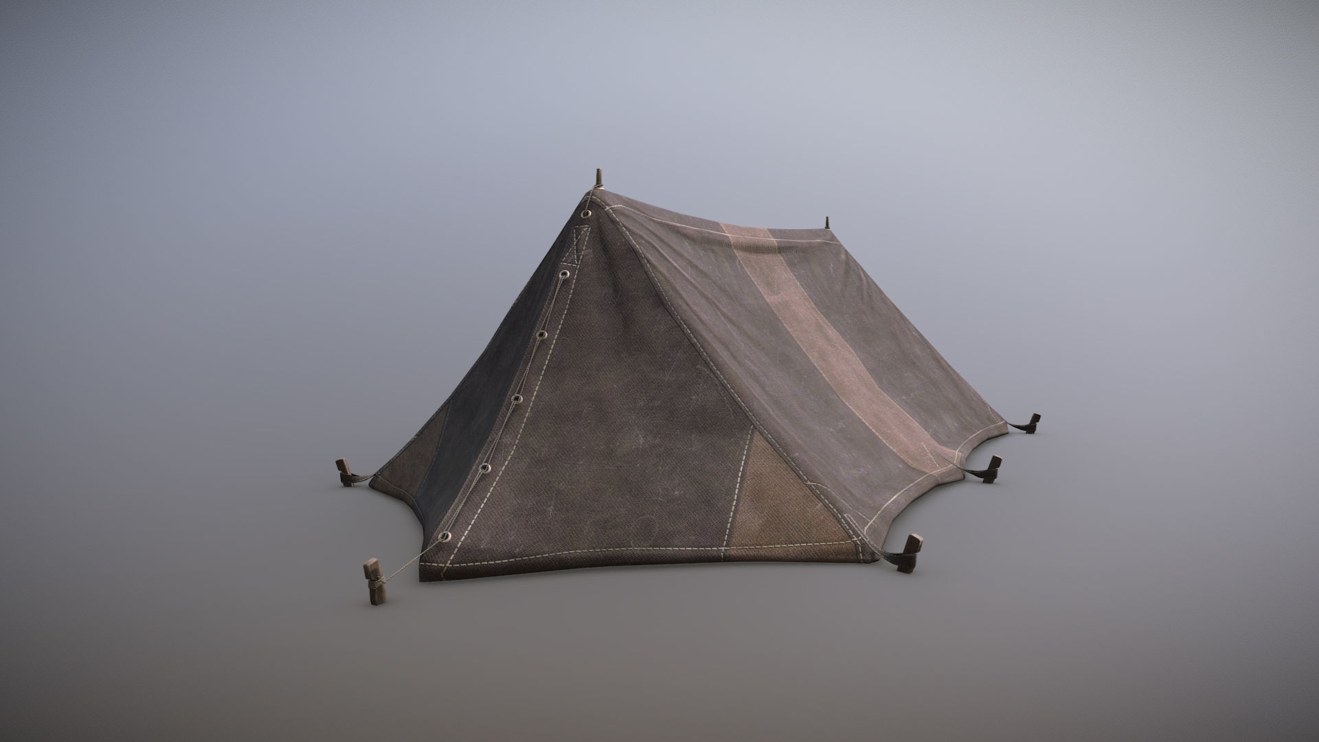 Military Tent WWII TwoSleeping close vr3 Low-poly 3D model_4