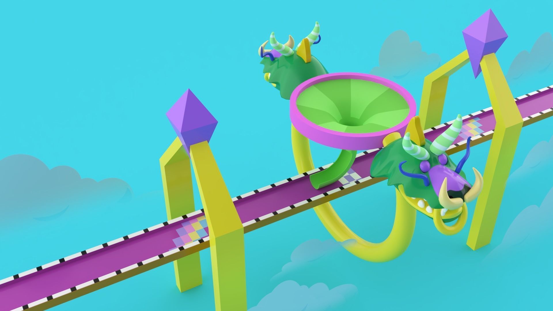 Infinity Run Game Stage Low-poly 3D model Low-poly 3D model_1