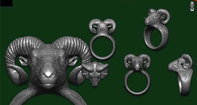 Markhor Goat Ring  3D print model