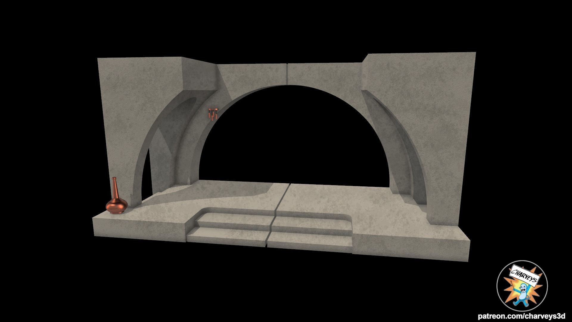 Star Wars Jabbas Palace Alcove Diorama for action figures 3D model 3D ...