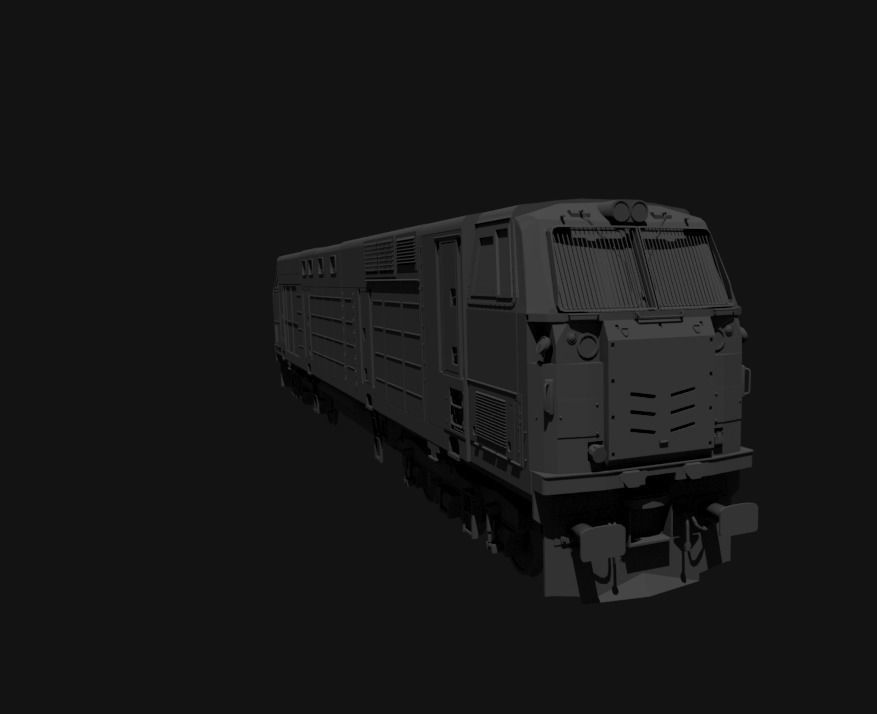 GE ES30ACI Locomotive Low-poly 3D model_1