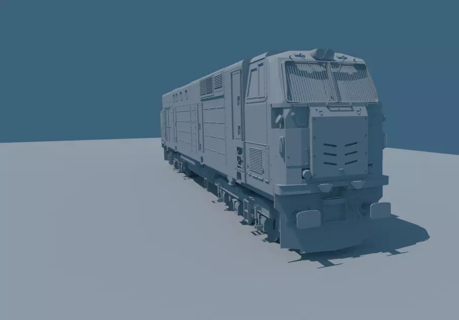 GE ES30ACI Locomotive Low-poly 3D model_0