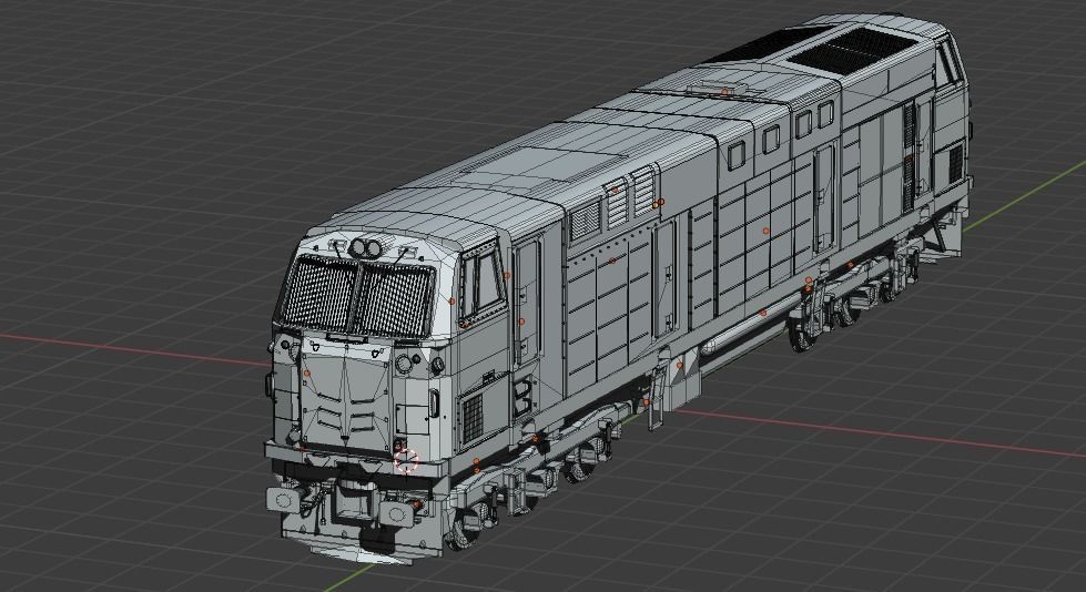 GE ES30ACI Locomotive Low-poly 3D model_4