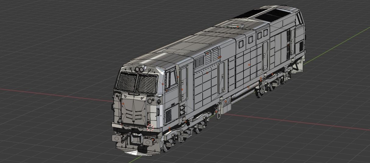 GE ES30ACI Locomotive Low-poly 3D model_2
