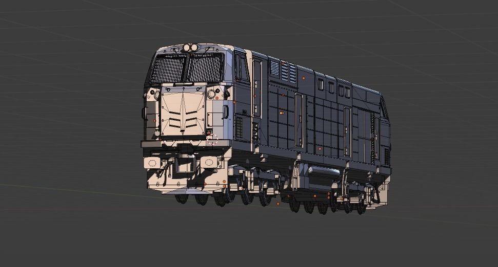 GE ES30ACI Locomotive Low-poly 3D model_3