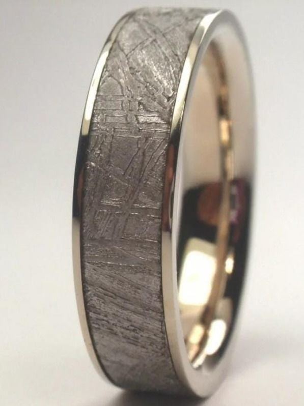 Meteorite Beveled Edge Wedding Ring  2769 3D print model_12