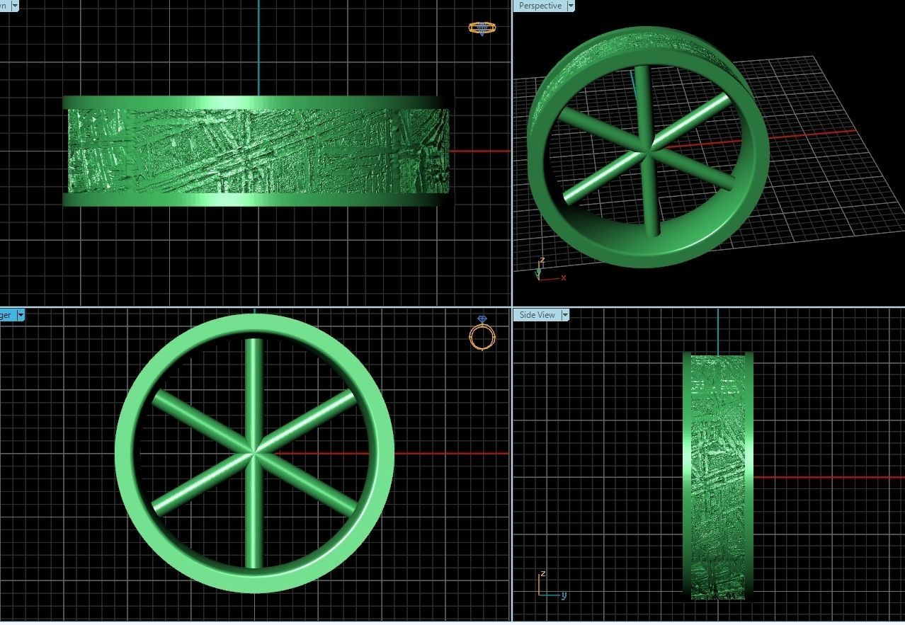 Meteorite Beveled Edge Wedding Ring  2769 3D print model_6