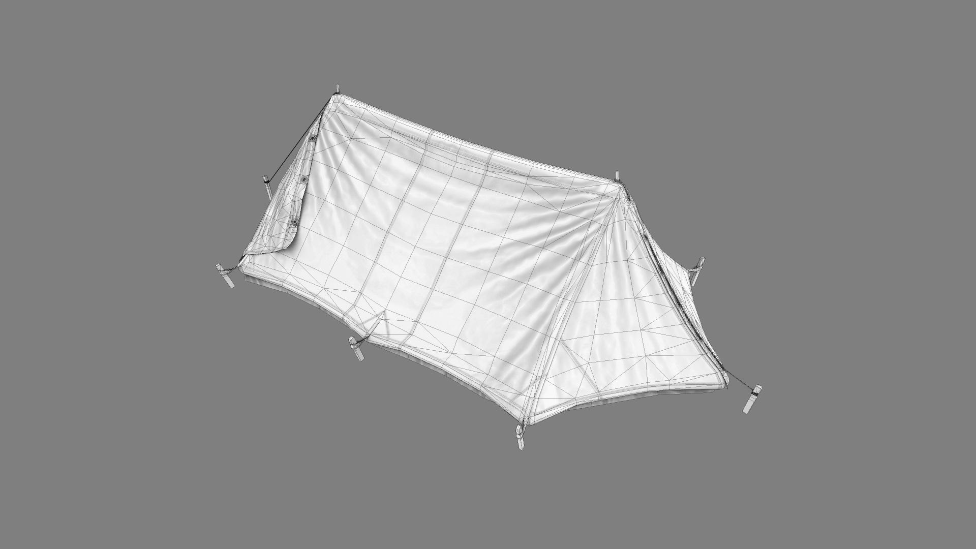 Military Tent WWII TwoSleeping open vr3 Low-poly 3D model_18