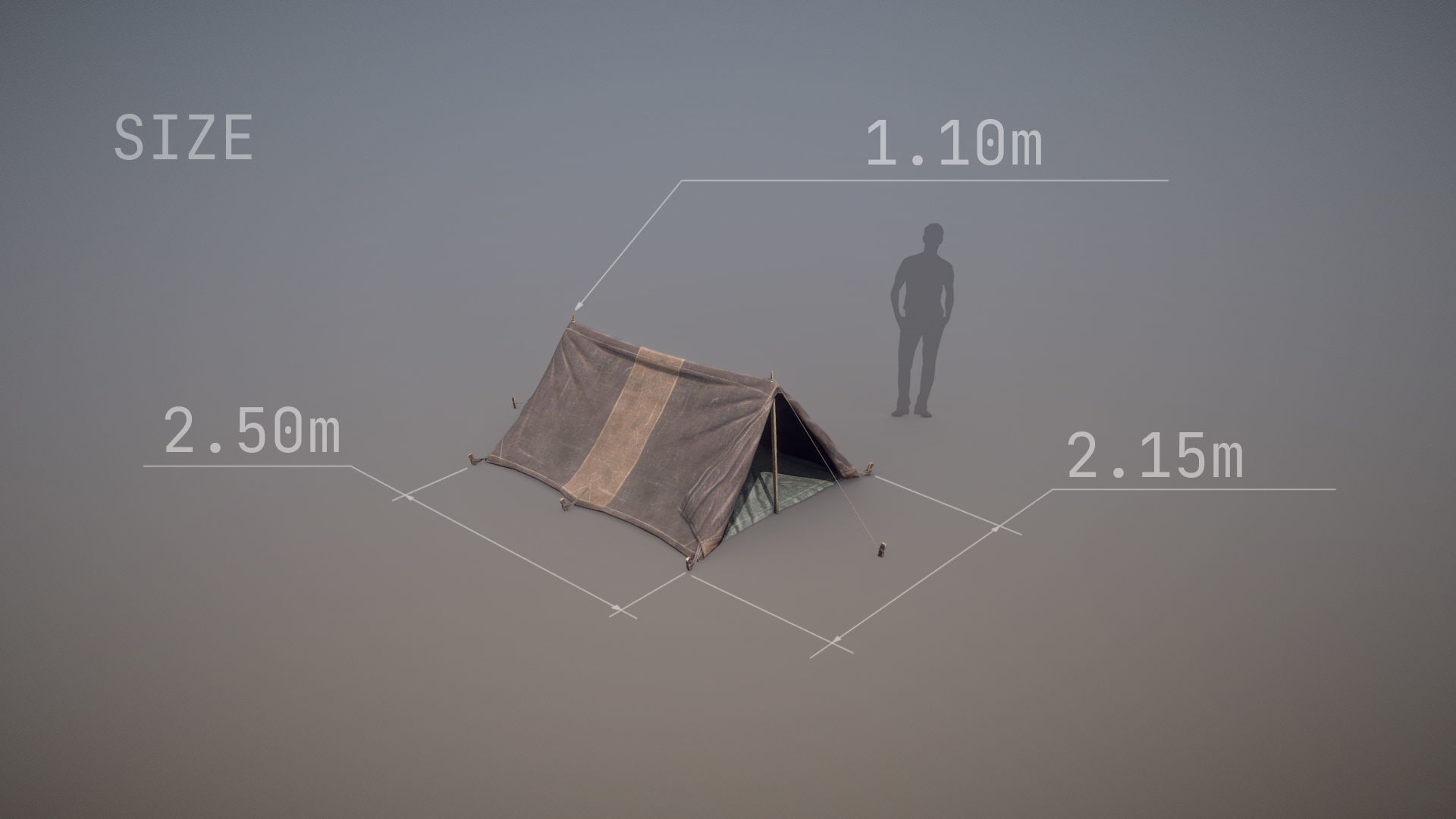 Military Tent WWII TwoSleeping open vr3 Low-poly 3D model_5