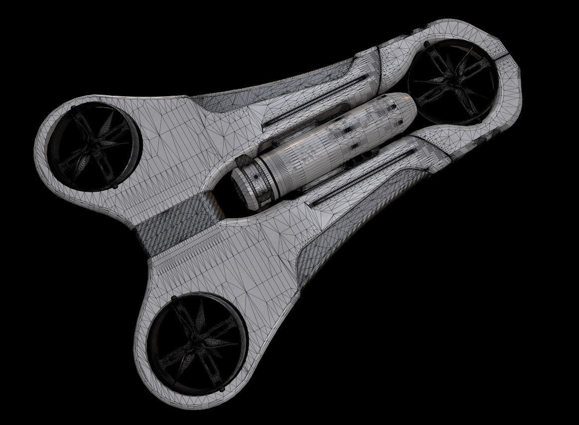 Armed Drone concept Textured Pbr 3D model_5