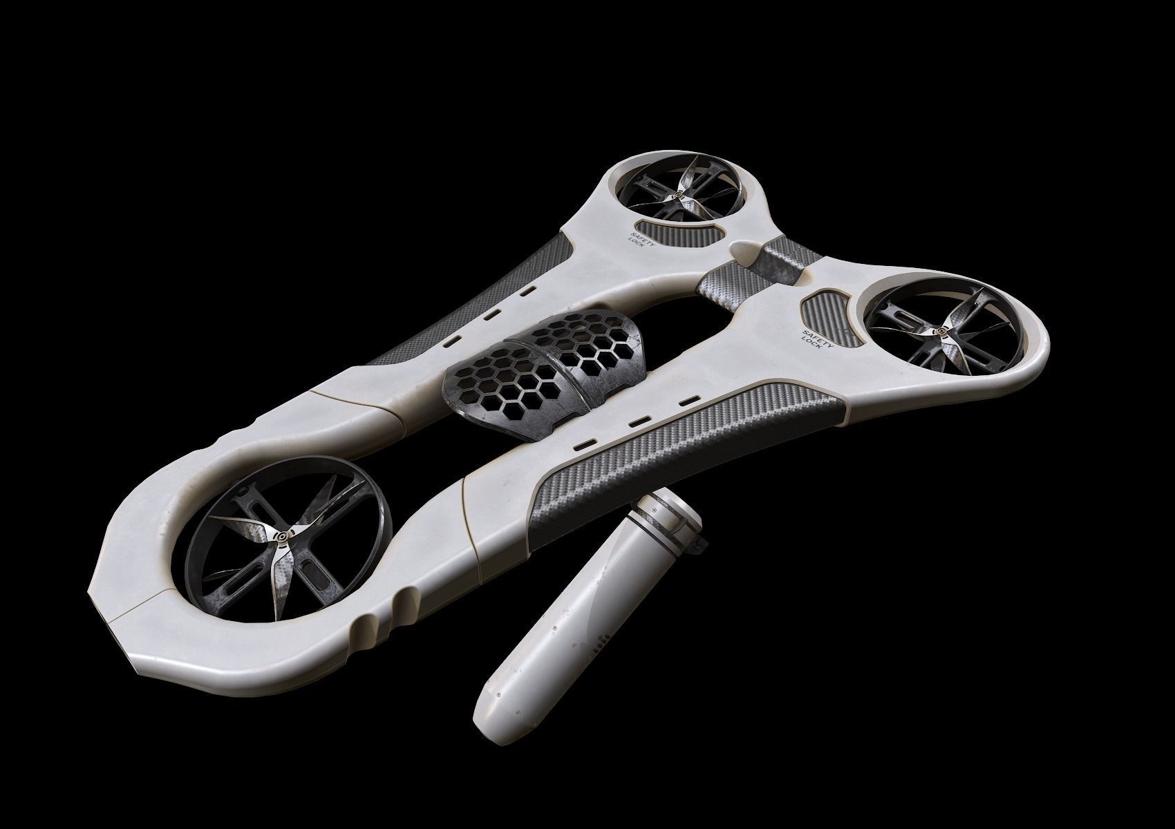 Armed Drone concept Textured Pbr 3D model_1