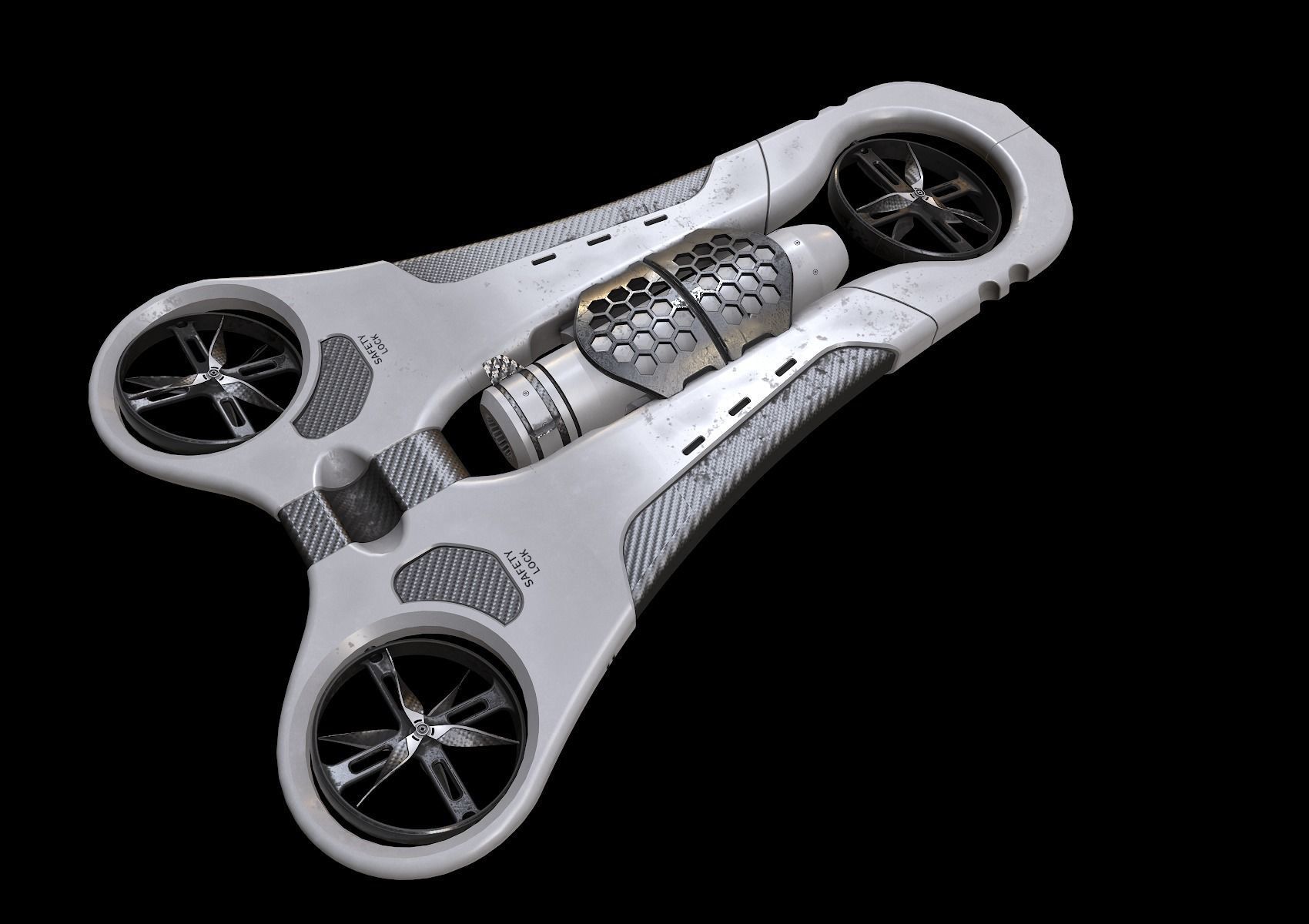 Armed Drone concept Textured Pbr 3D model_3