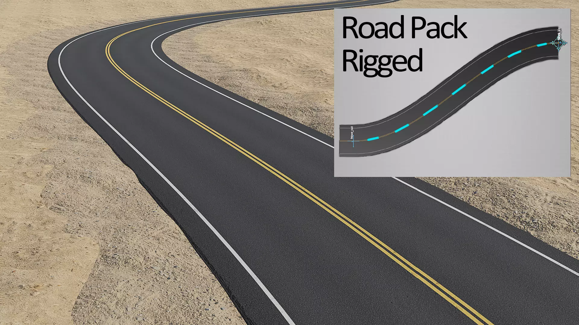 Road Pack Rigged Low-poly 3D model