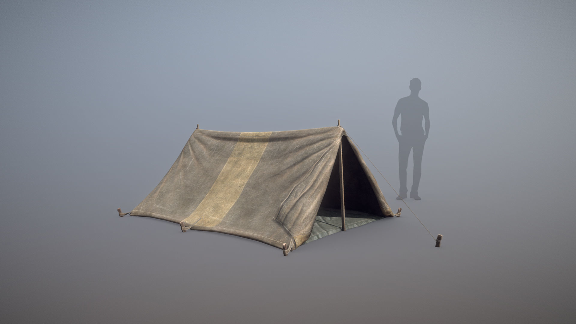 Military Tent WWII TwoSleeping 3D Model Collection_4
