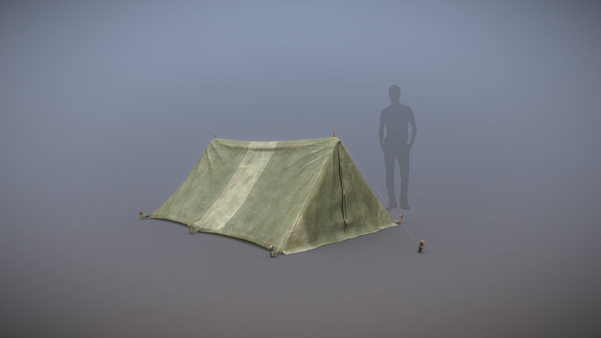 Military Tent WWII TwoSleeping 3D Model Collection_2