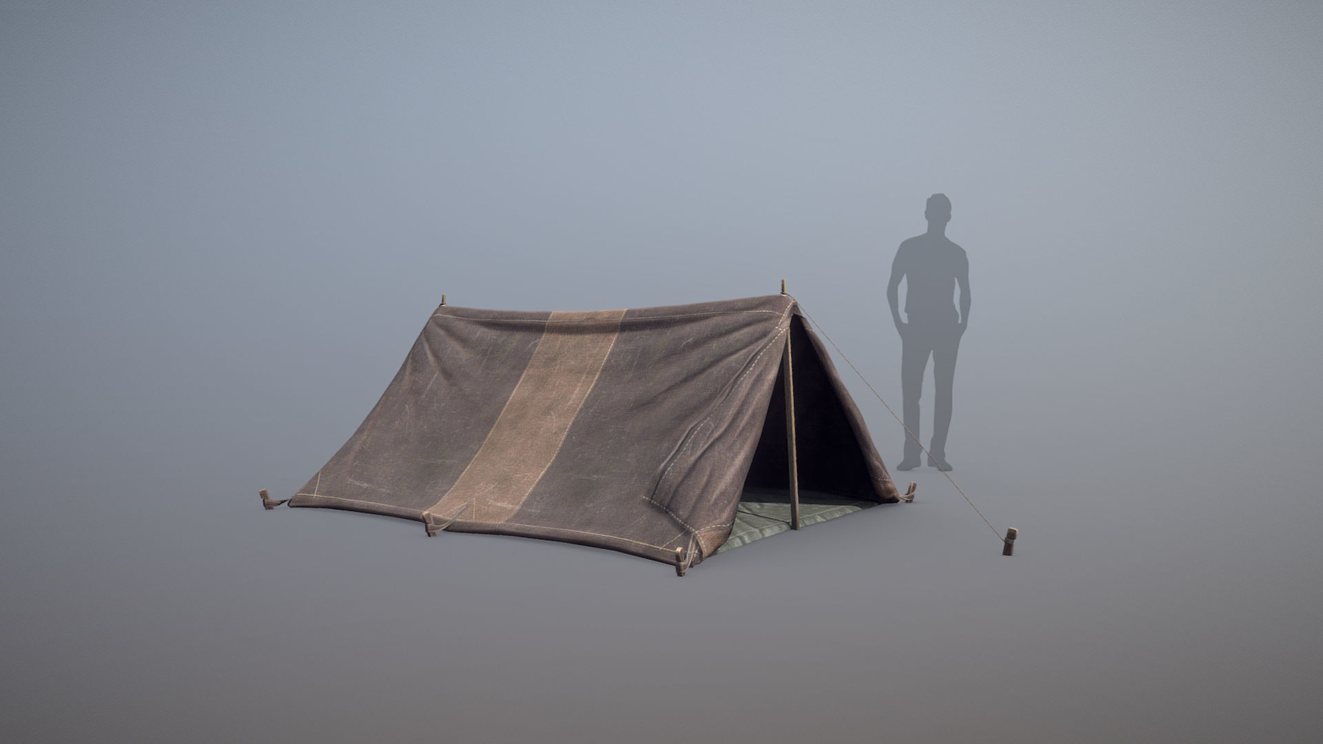 Military Tent WWII TwoSleeping 3D Model Collection_7