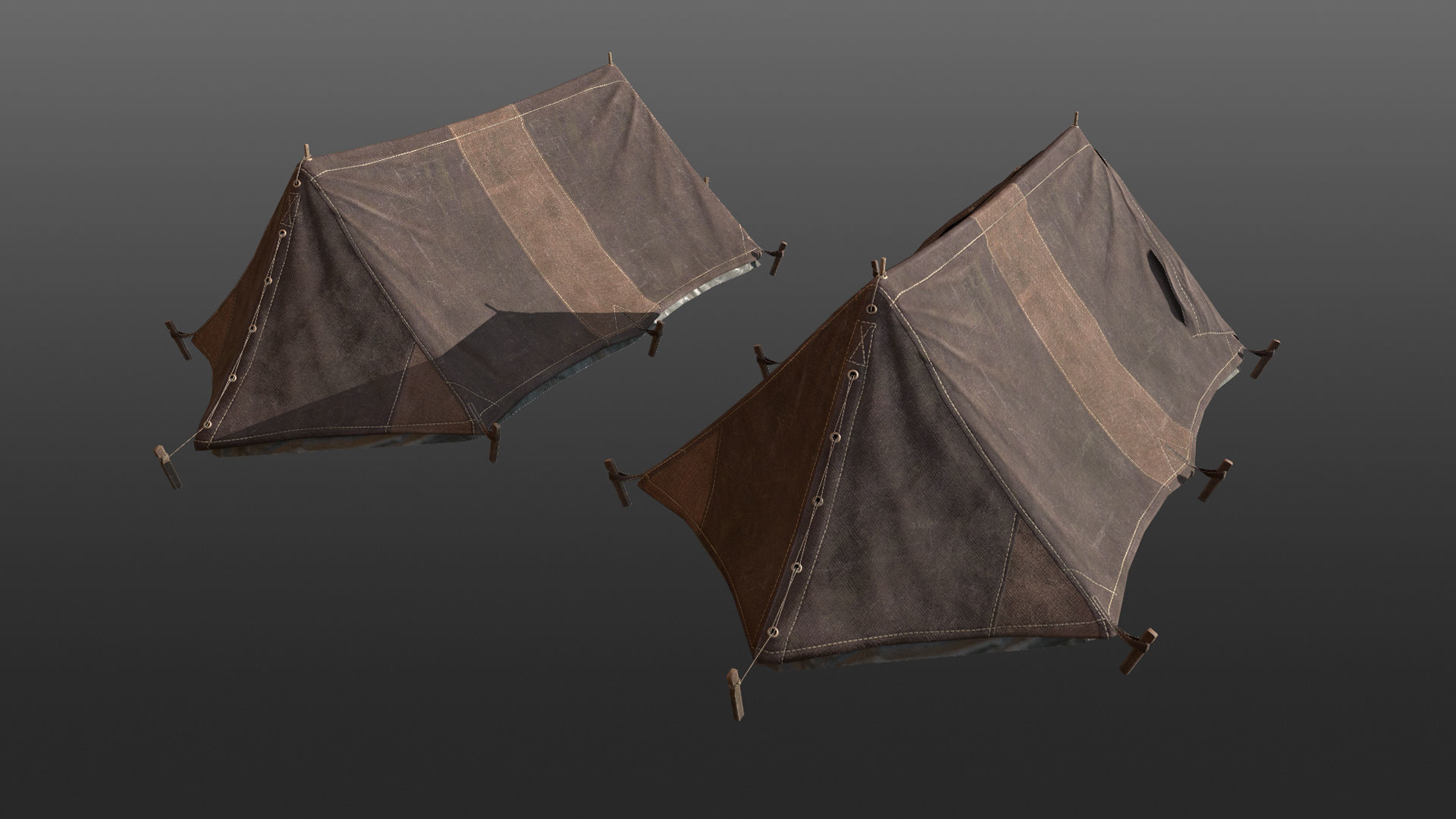 Military Tent WWII TwoSleeping 3D Model Collection_15