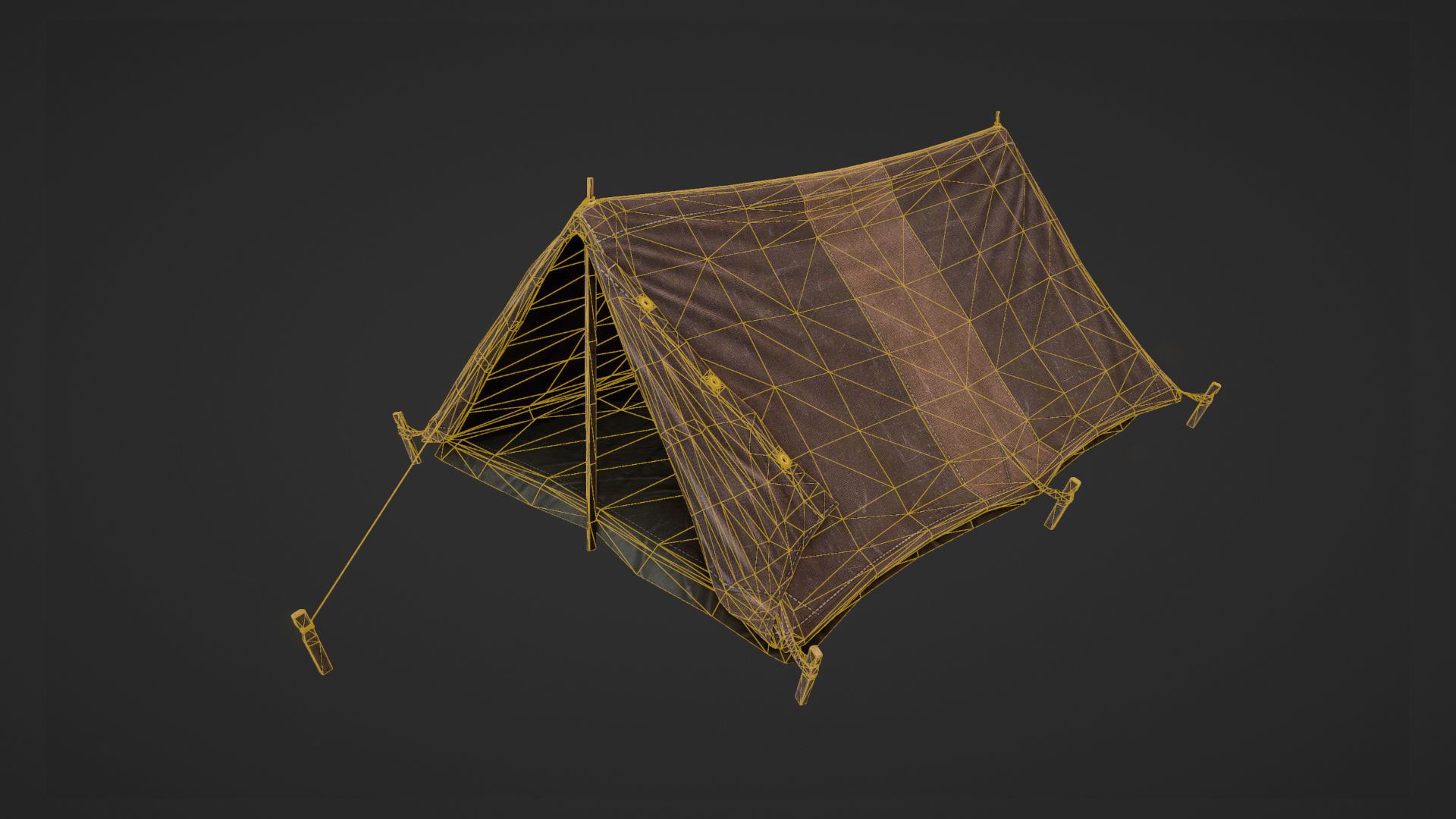 Military Tent WWII TwoSleeping 3D Model Collection_19