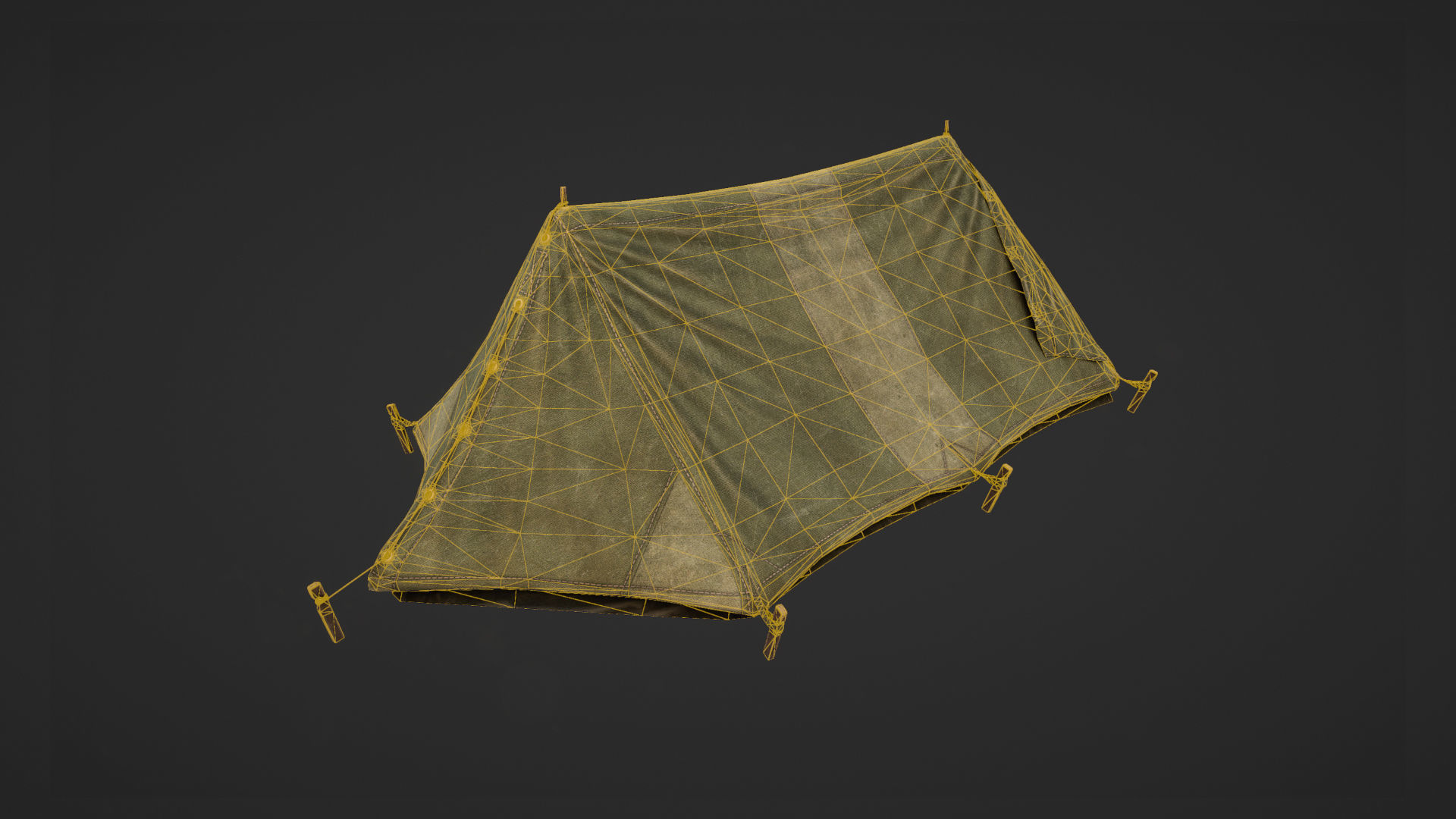 Military Tent WWII TwoSleeping 3D Model Collection_20