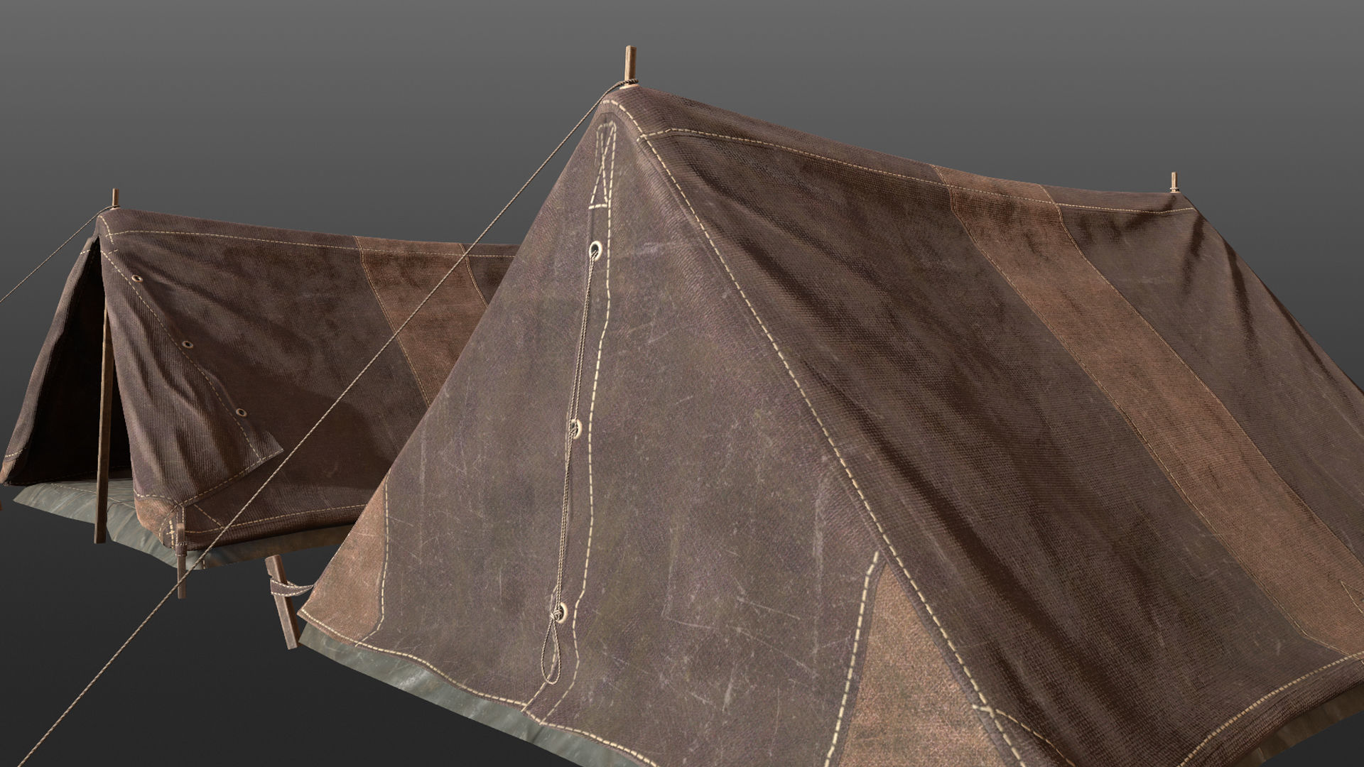 Military Tent WWII TwoSleeping 3D Model Collection_17