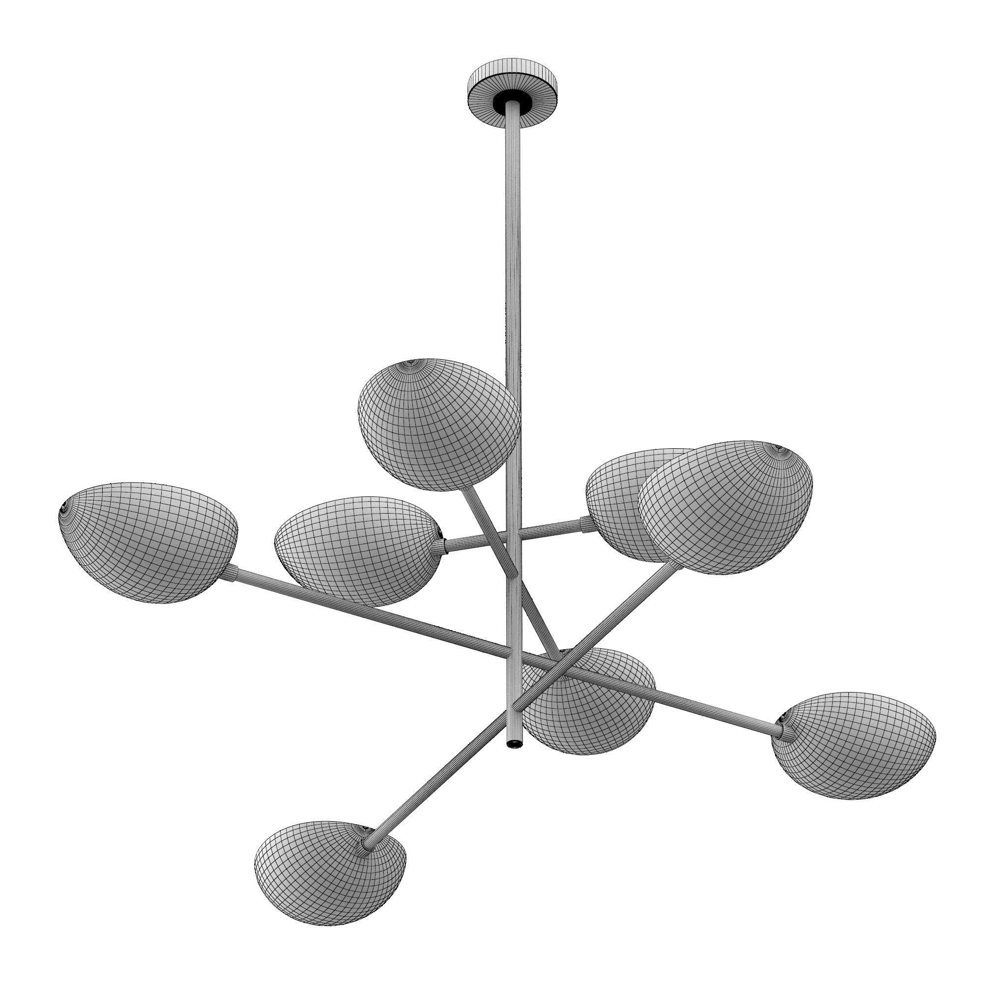 LUCA CHANDELIER - VINTAGE BRASS 3D model_4