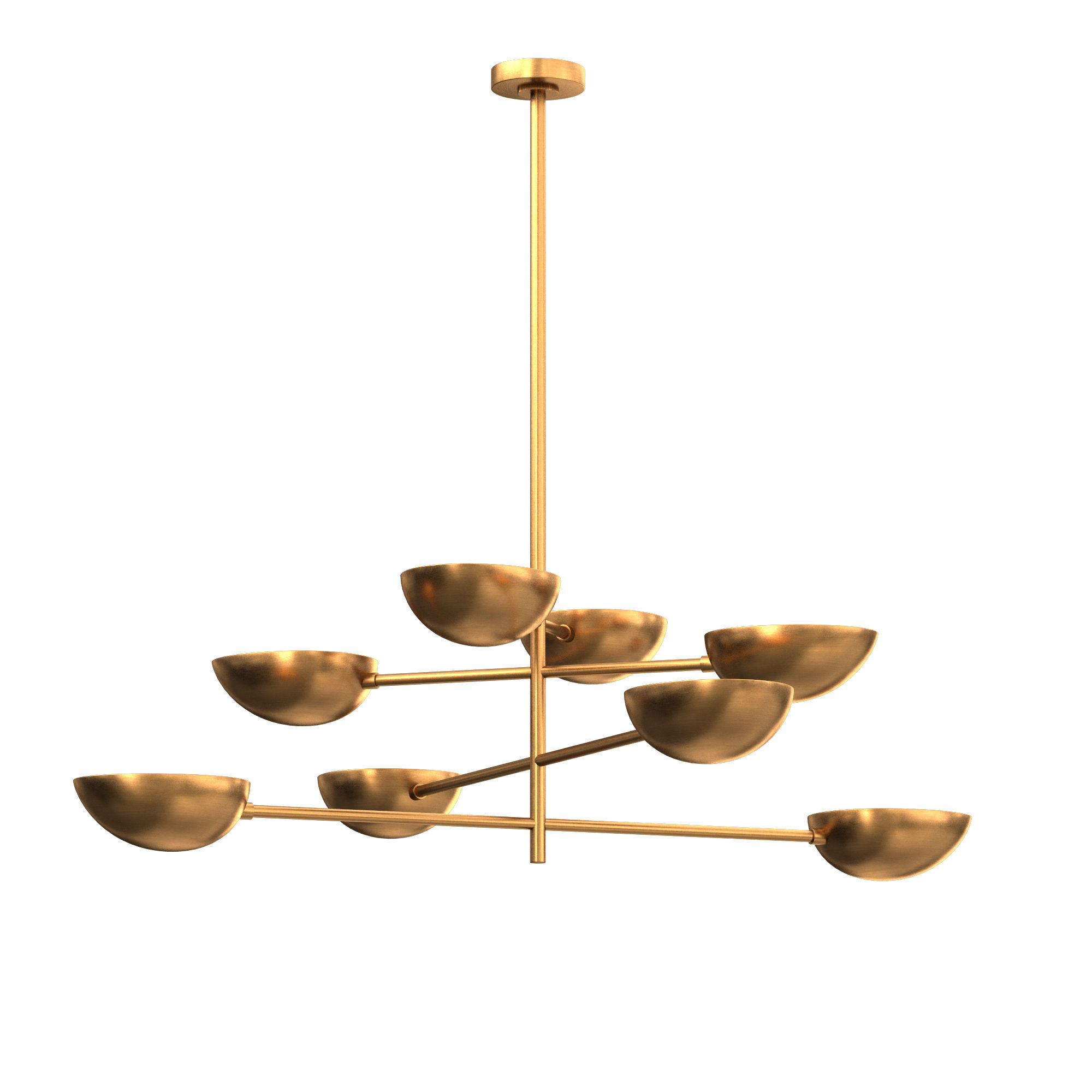 LUCA CHANDELIER - VINTAGE BRASS 3D model_1