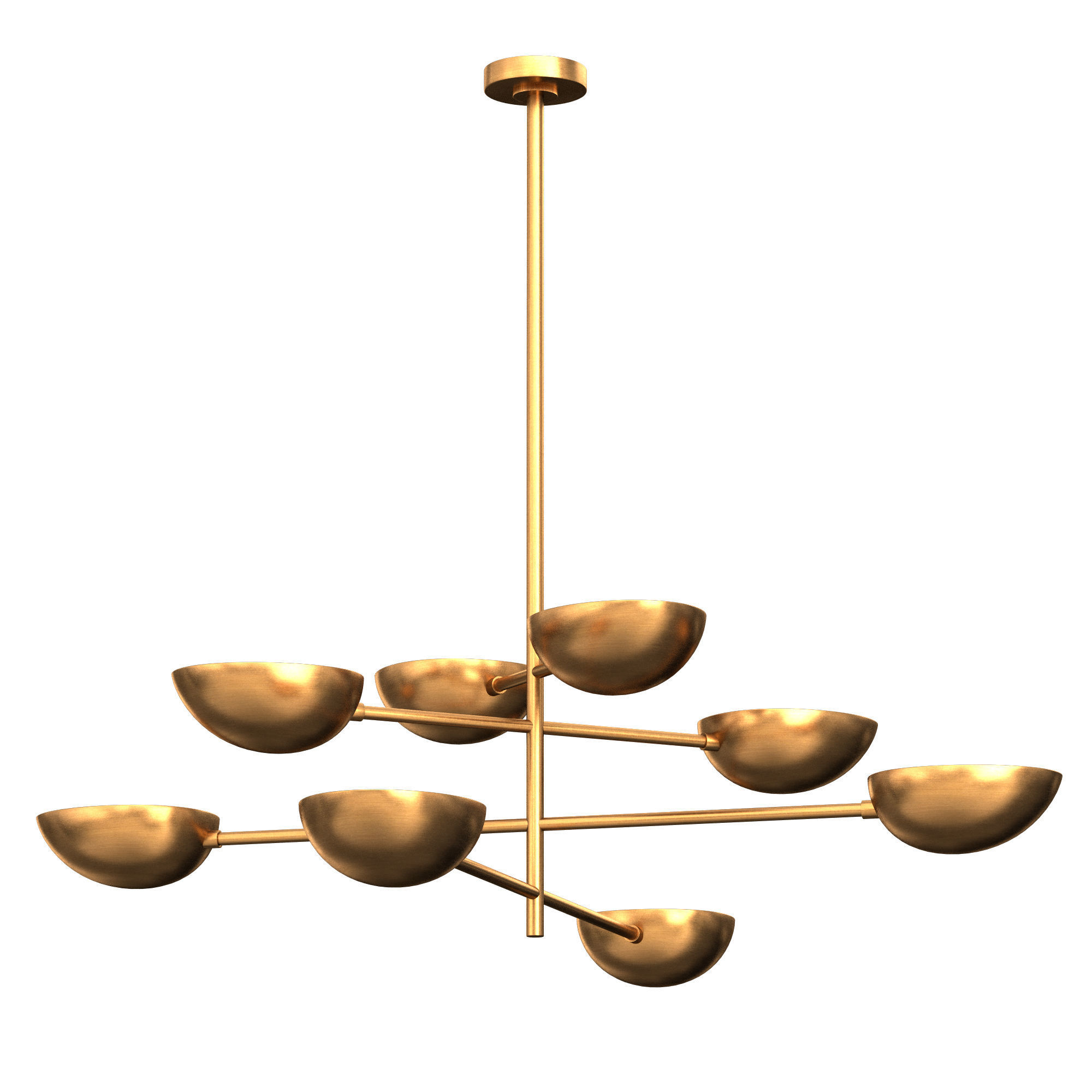 LUCA CHANDELIER - VINTAGE BRASS 3D model_2