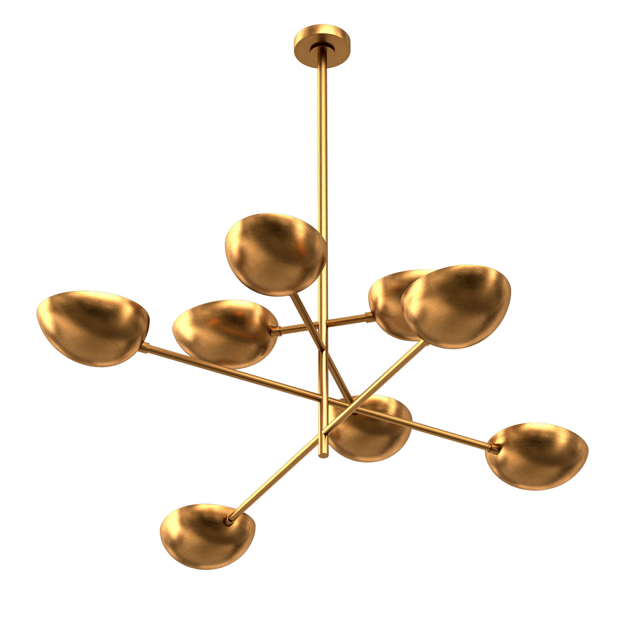 LUCA CHANDELIER - VINTAGE BRASS 3D model_3