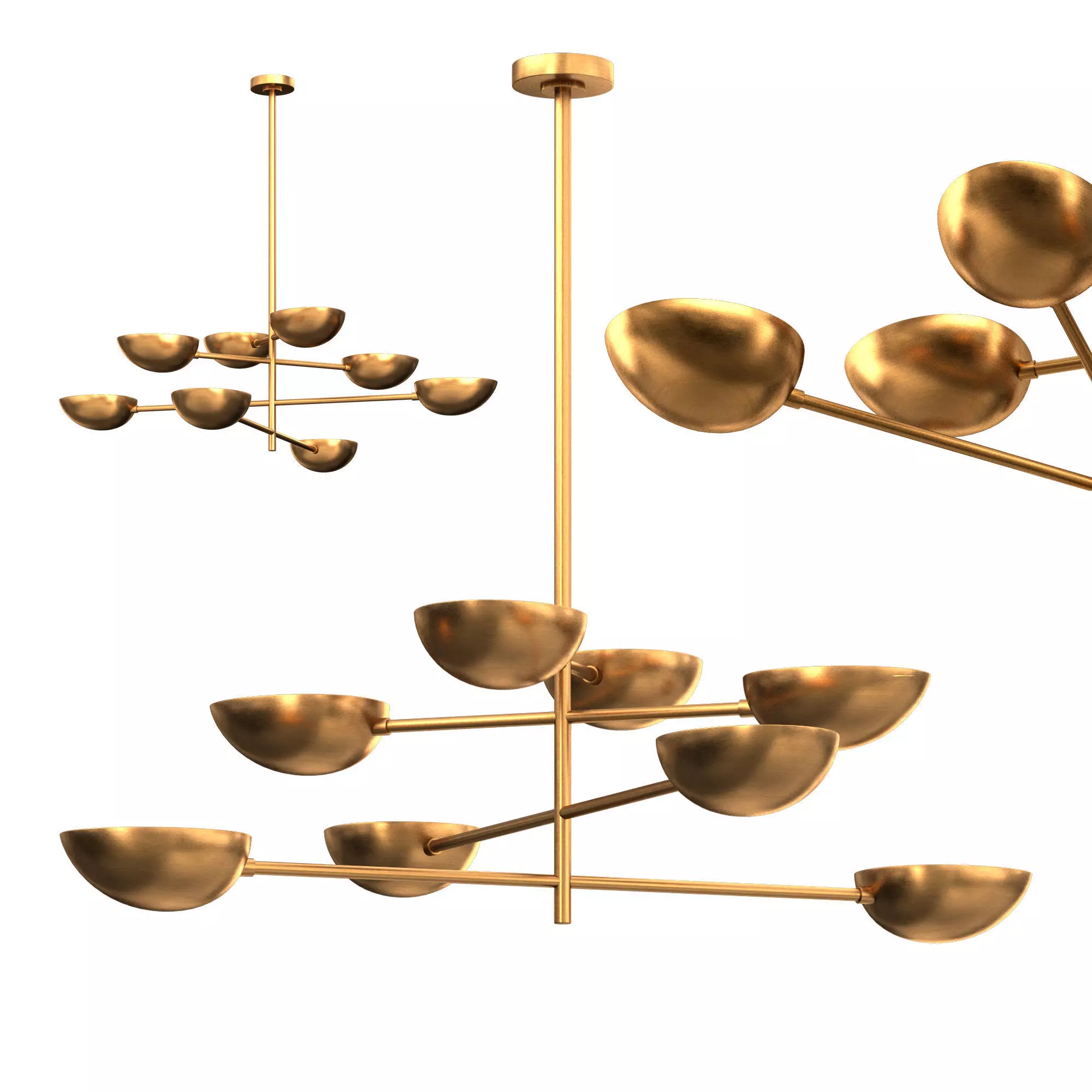 LUCA CHANDELIER - VINTAGE BRASS 3D model_0