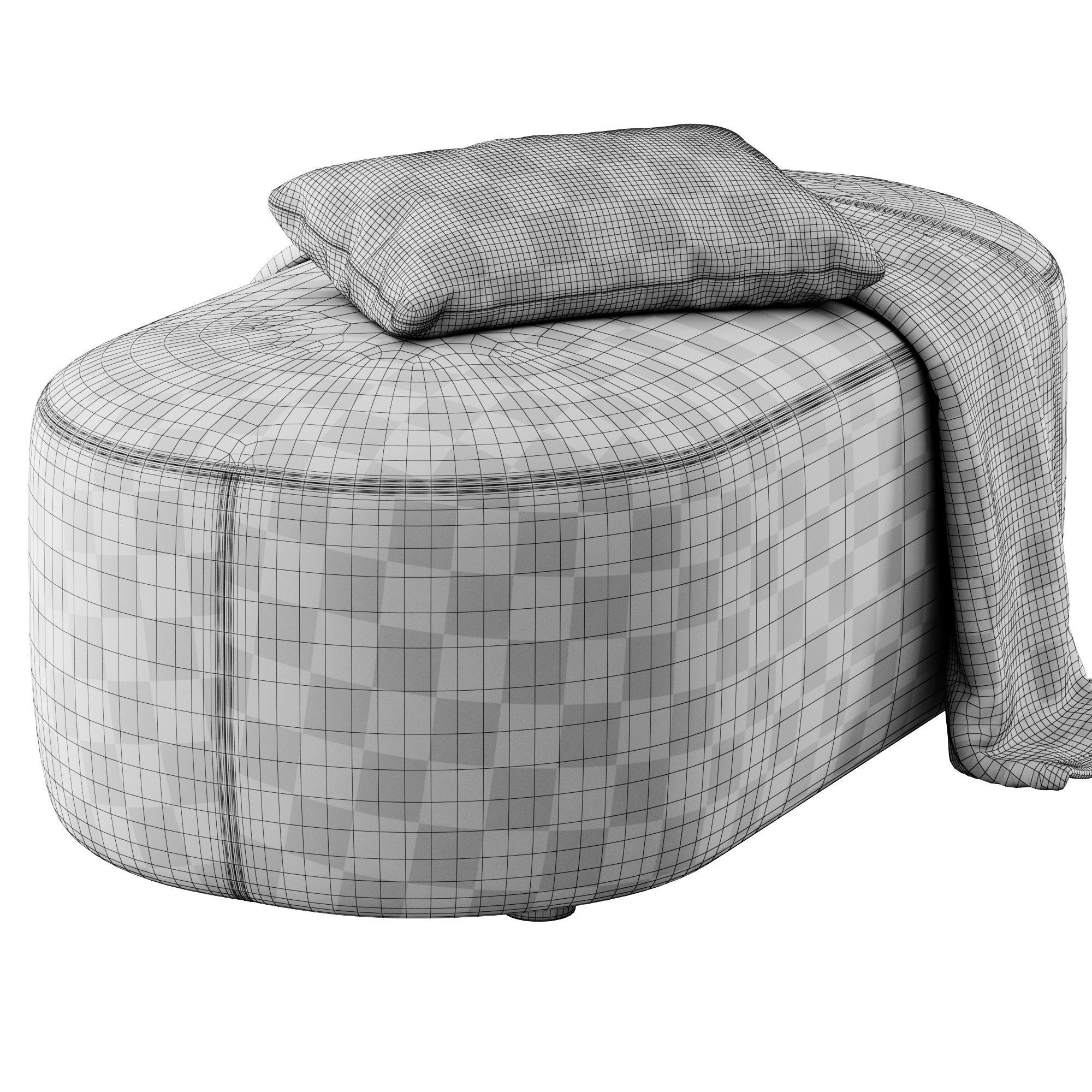 Guest pouf bench by Liu Jo Living 3D model_5