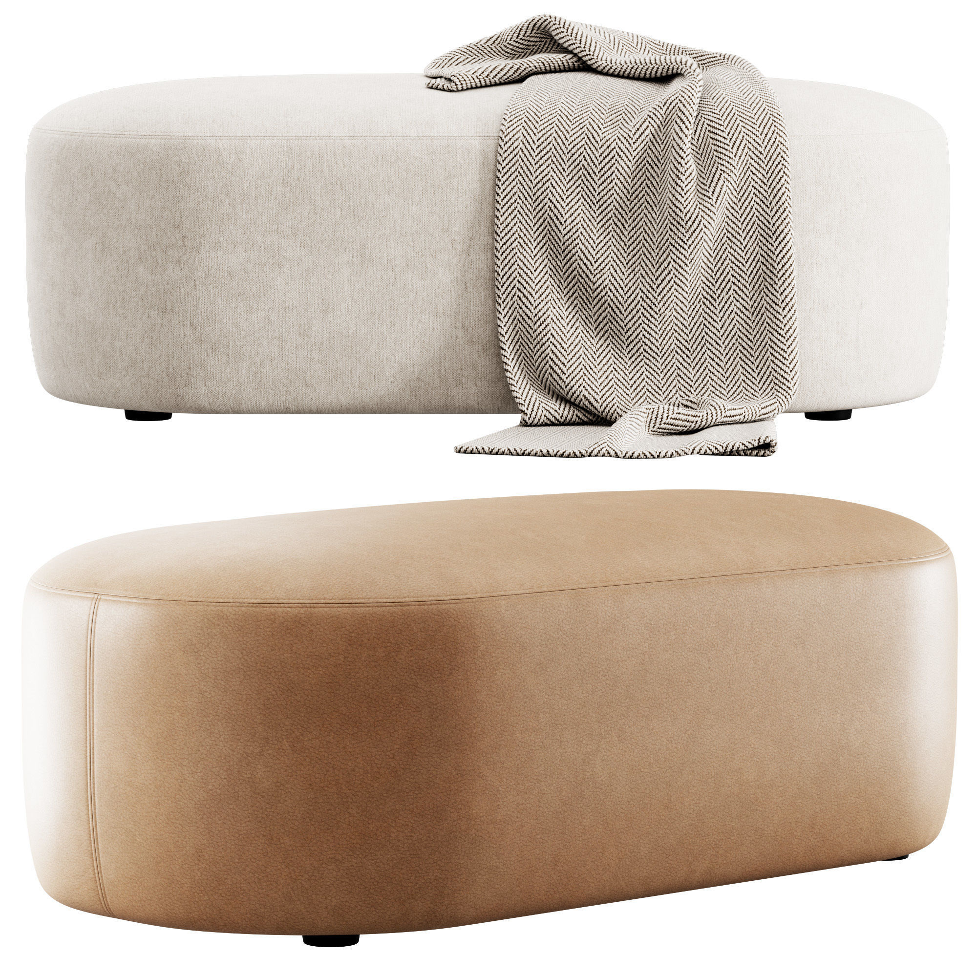 Guest pouf bench by Liu Jo Living 3D model_4