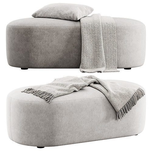 Guest pouf bench by Liu Jo Living 3D model 4