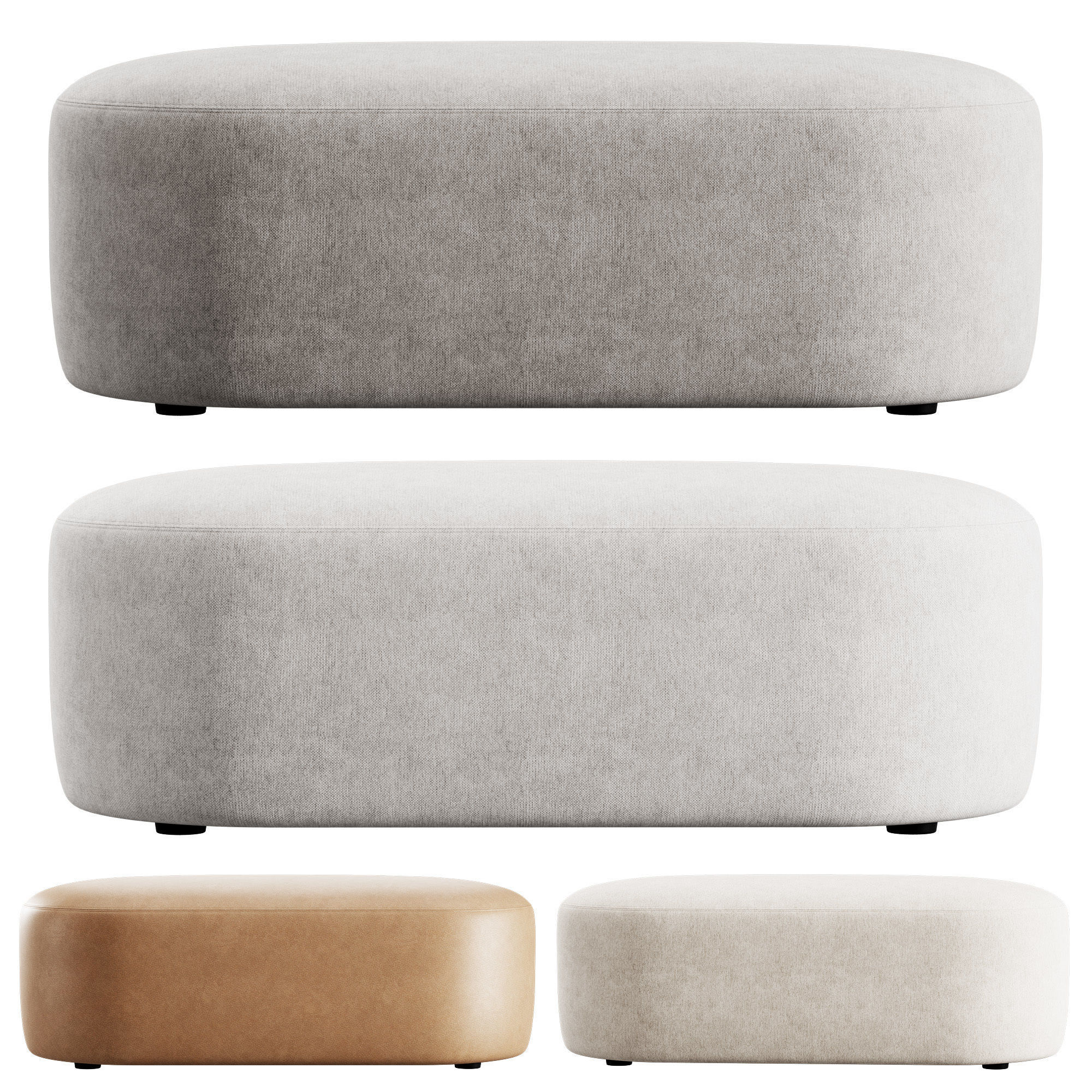 Guest pouf bench by Liu Jo Living 3D model_2