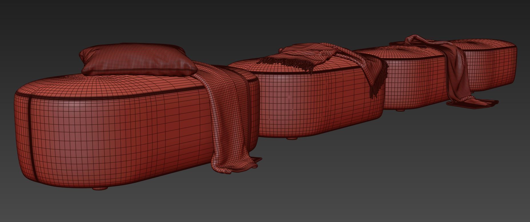 Guest pouf bench by Liu Jo Living 3D model_13