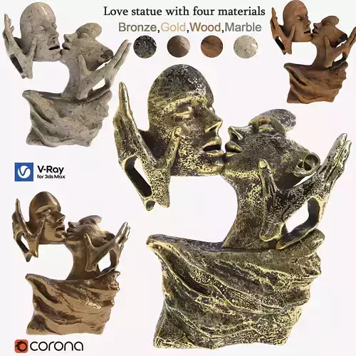 Love statue with four materials