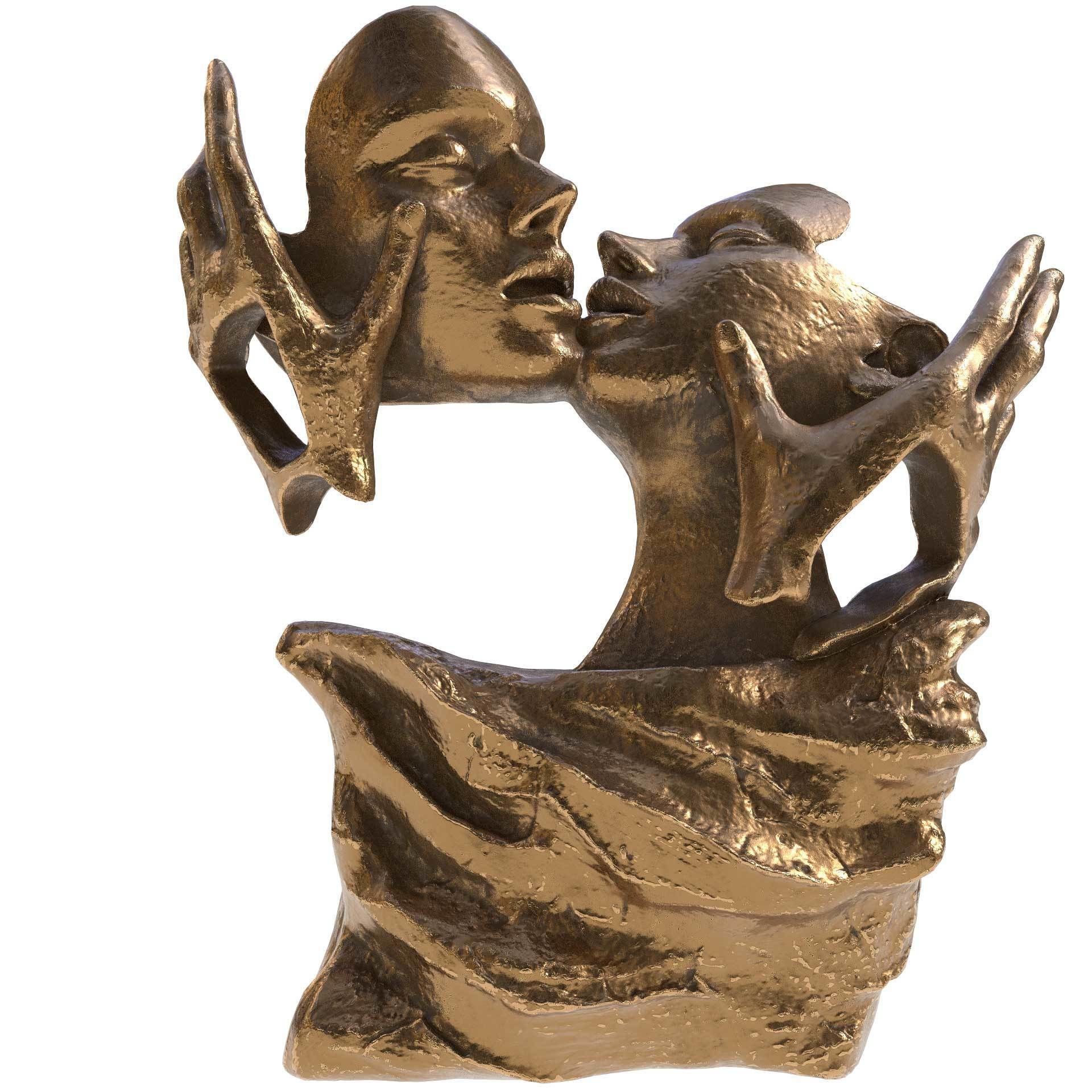 Love statue with four materials Low-poly 3D model_3