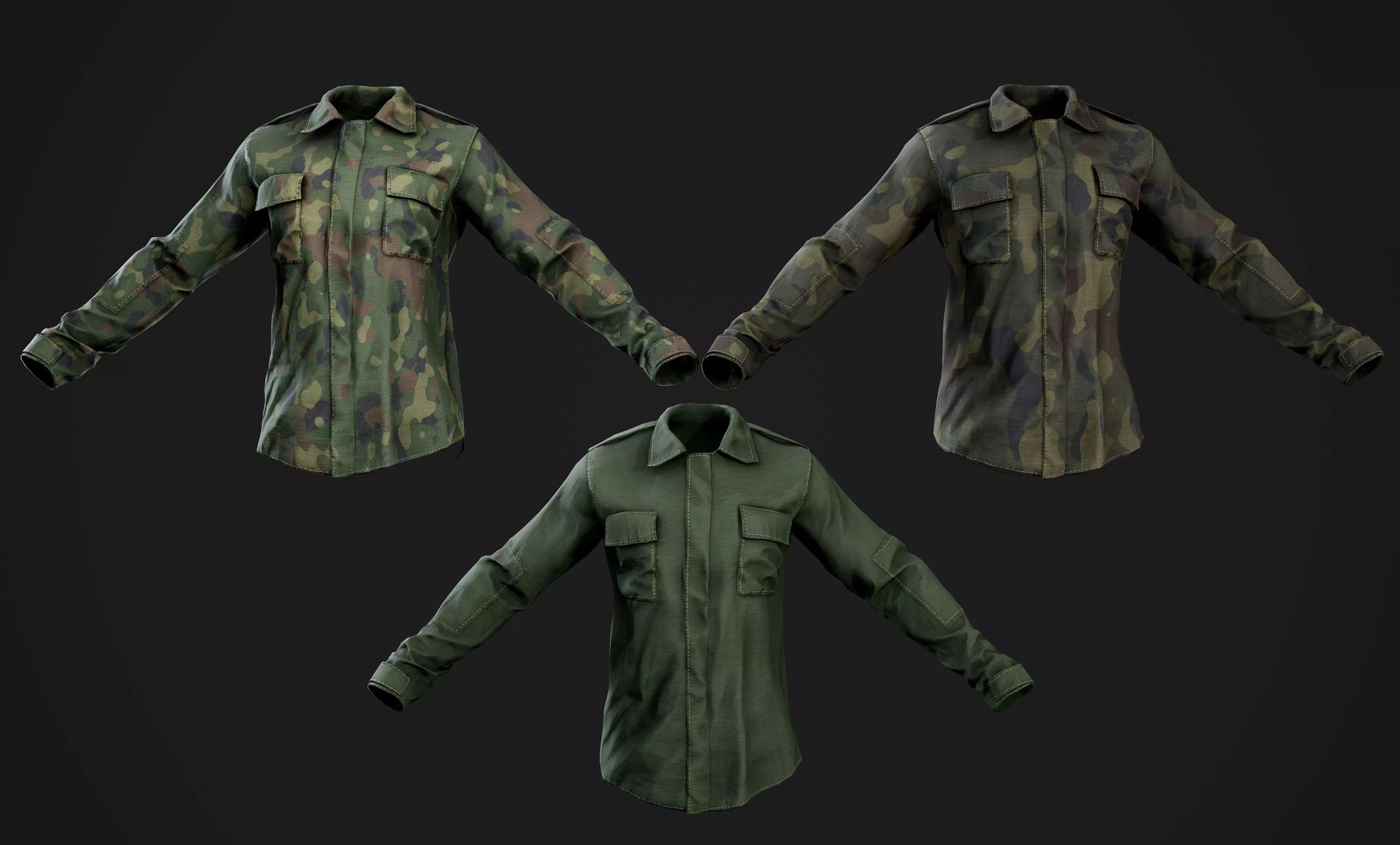 Army Jacket 01 Realtime Low-poly 3D model