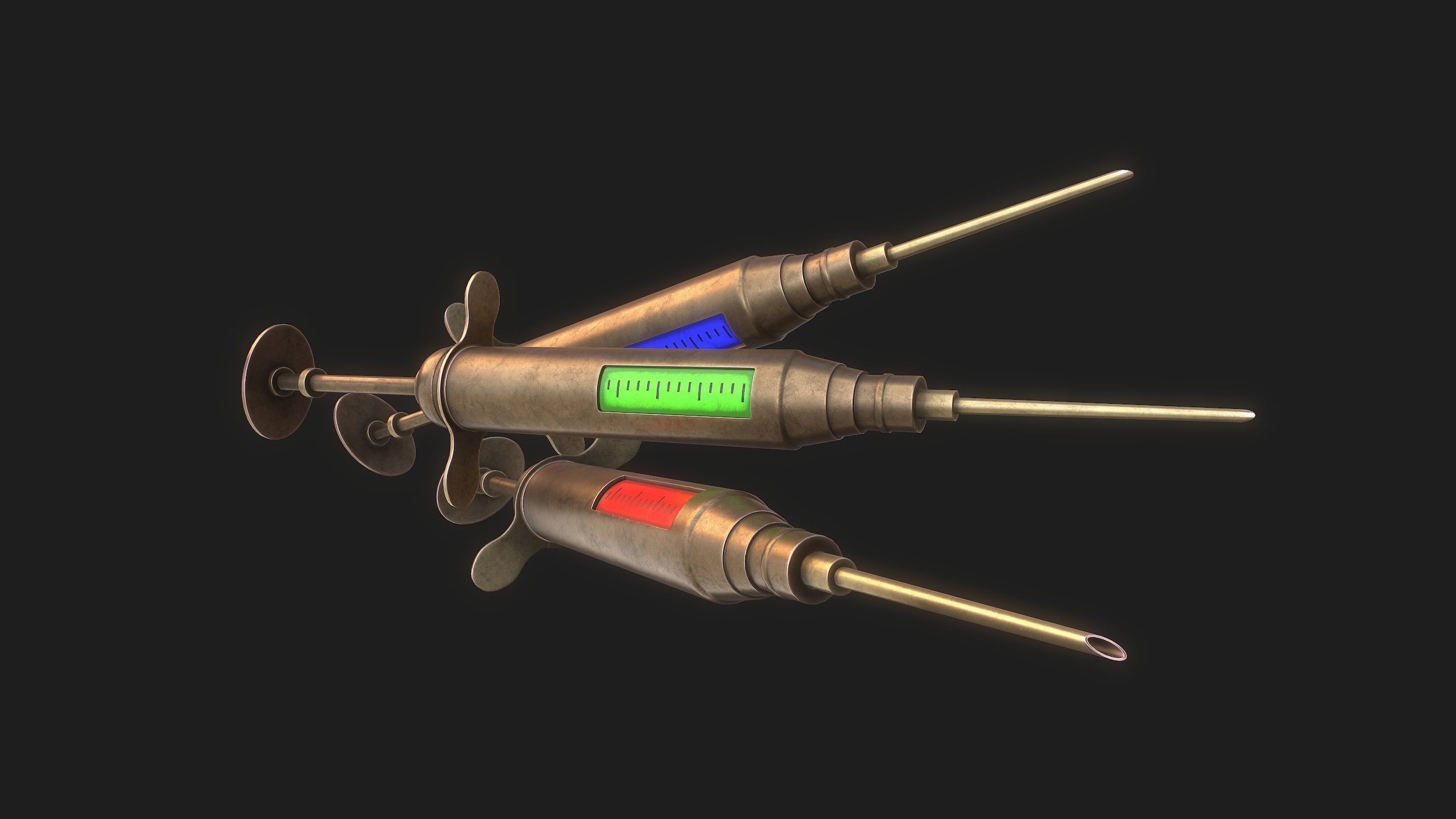 Syringe Low-poly 3D model_10